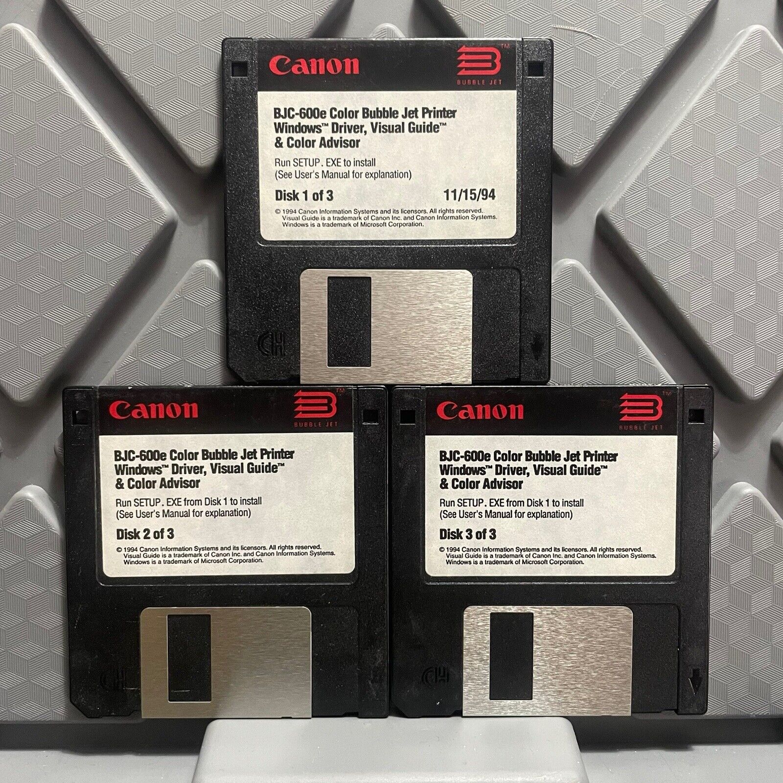 Canon BJC-600e Color Bubble Jet Printer Windows Driver Disks Vintage 1994