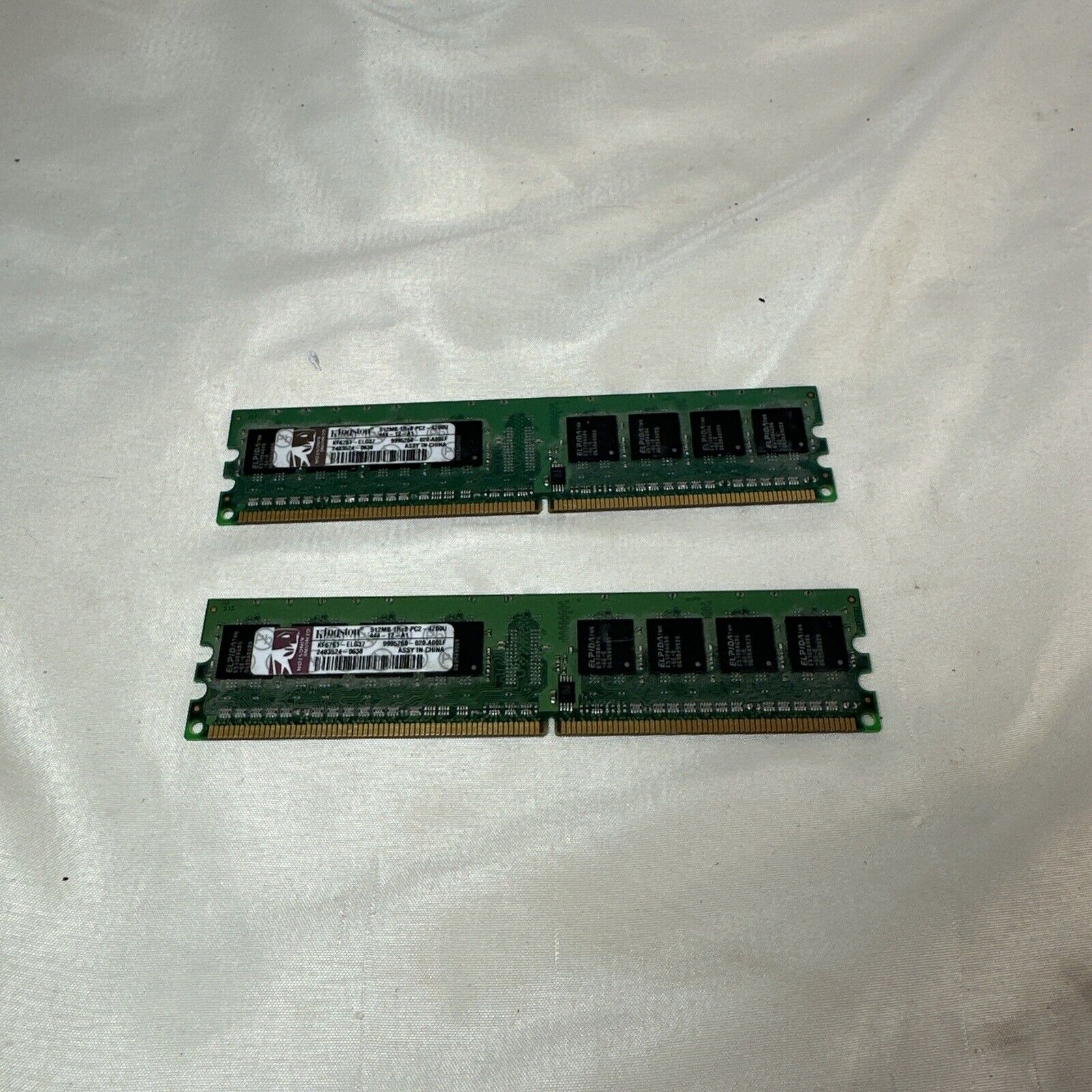 1GB 2x512MB PC2-4200 KINGSTON KF6761-ELG37 DDR2-533 Desktop Ram Memory Kit DIMM