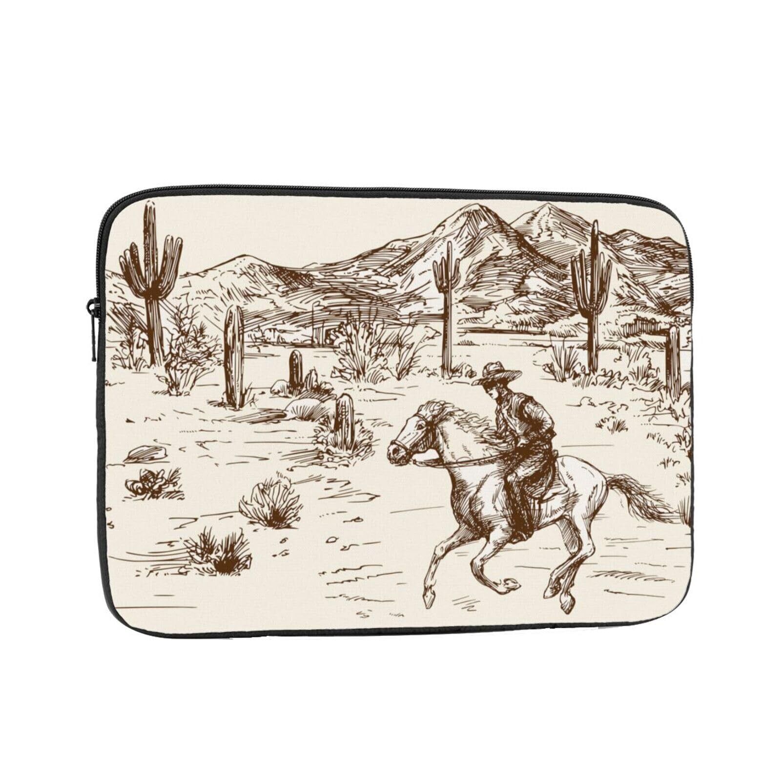 Wild West Desert Cowboy 17 inch Portable Laptop Sleeve Compatible with MacBoo...