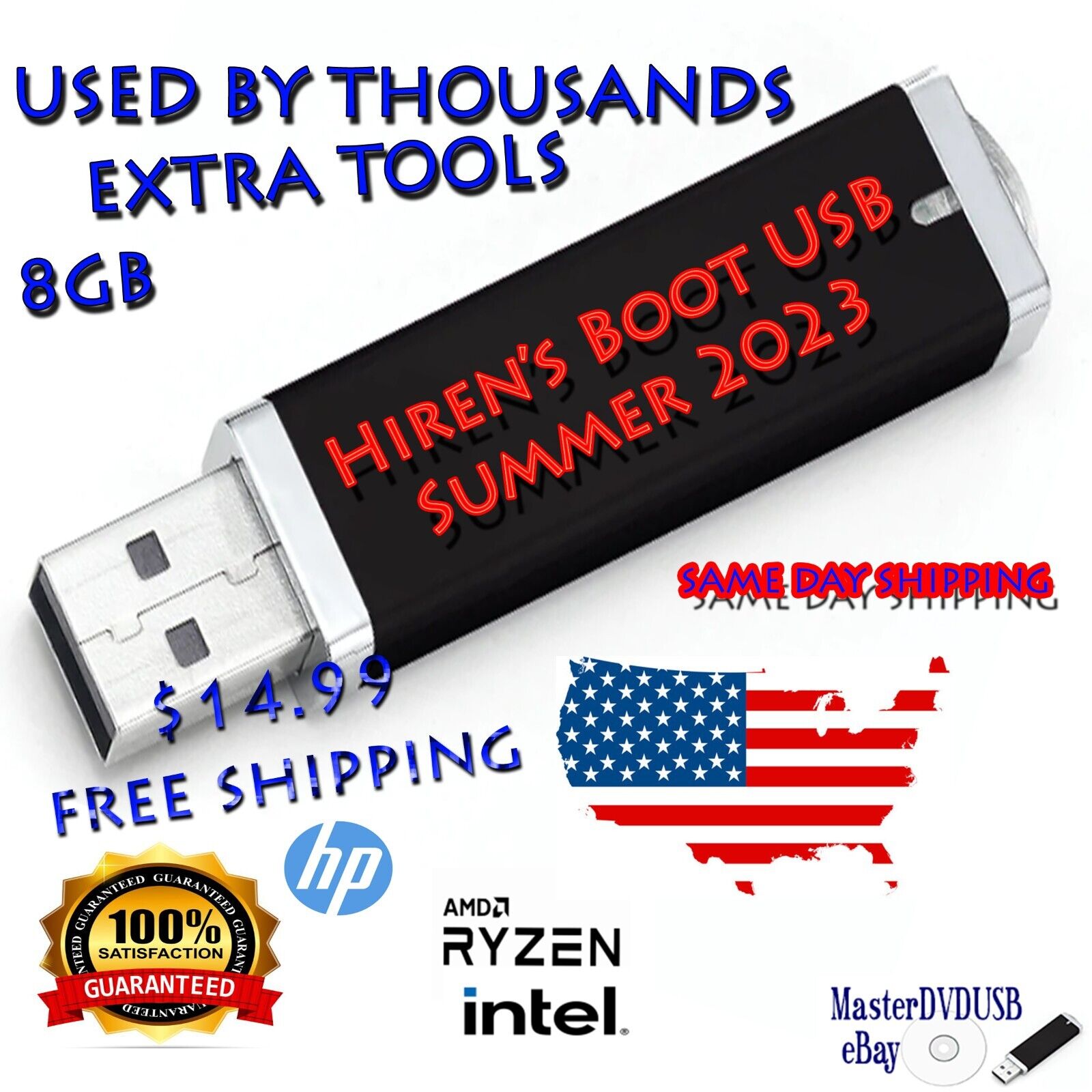 Hiren’s BOOT USB 2023 With Extra Tools 8GB Best Value on eBay FAST SHIPPING USA