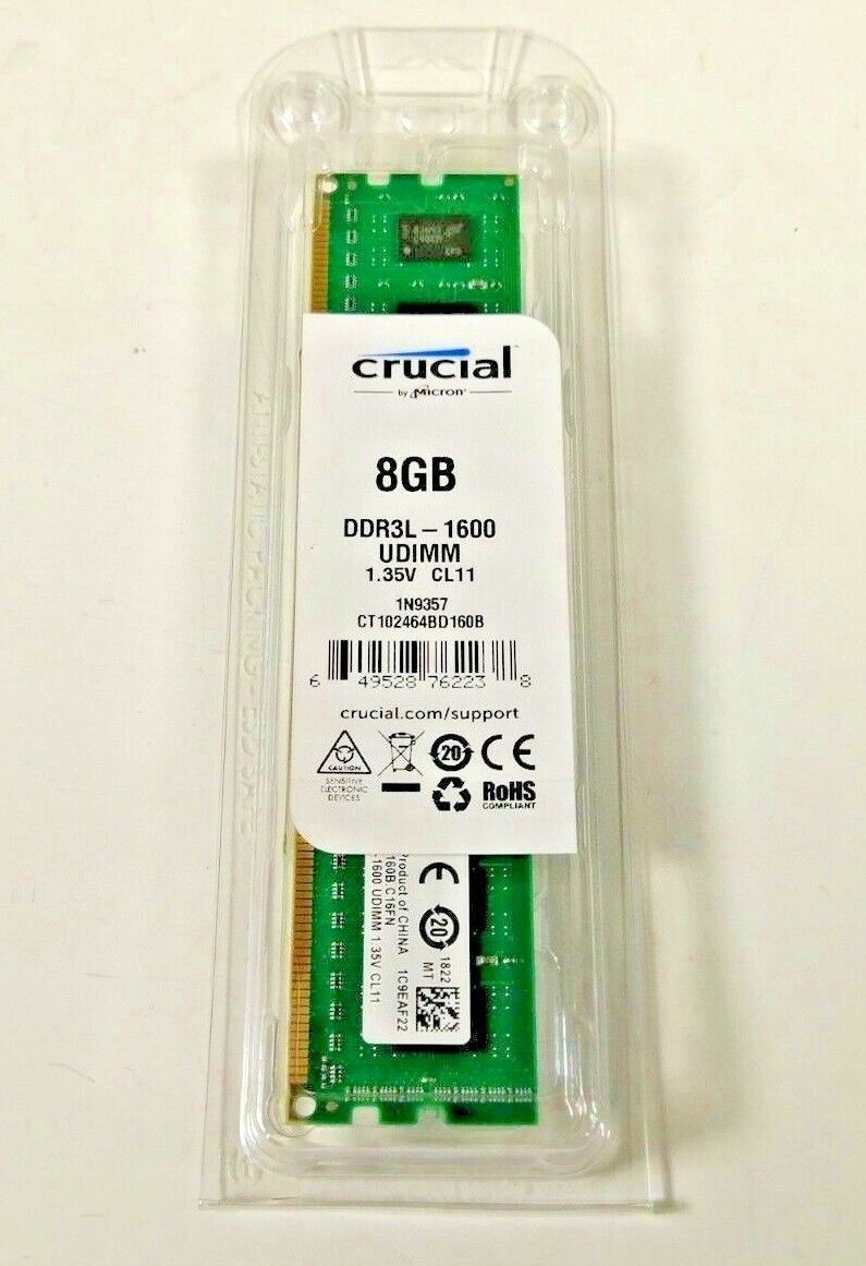 Crucial by Micron - DRAM CT102464BD160B 8GB PC3-12800 DDR3-1600 240PIN NEW