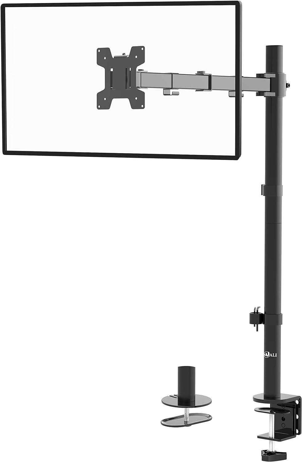 WALI Monitor Arm Mount for Desk, Single Extra Tall VESA Computer Desk Mount, up