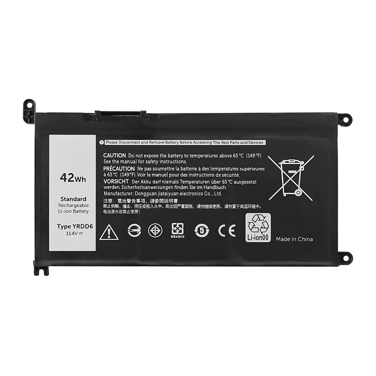 Replace 42Wh YRDD6 Battery for Dell Inspiron 3493 3582 3583 3593 3793 VM732 New