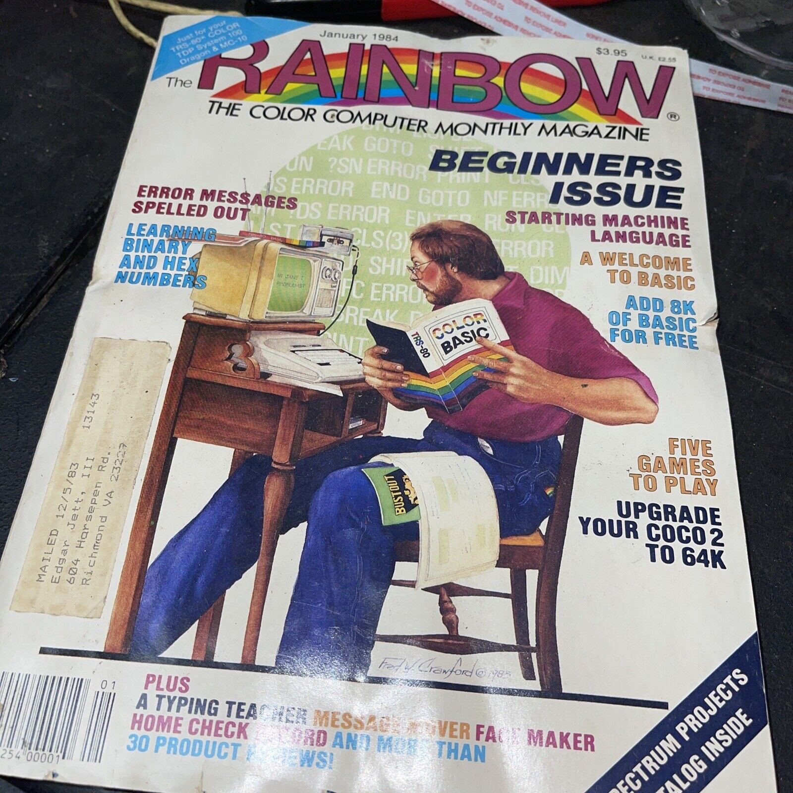 Vintage Tandy Rainbow The color Computer Magazine  1984