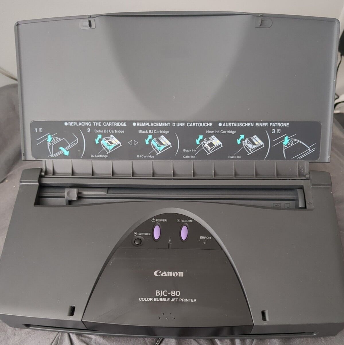 Canon BJC-80 K10156 Color Bubble Jet Portable Printer AC Adapter Connect Cable