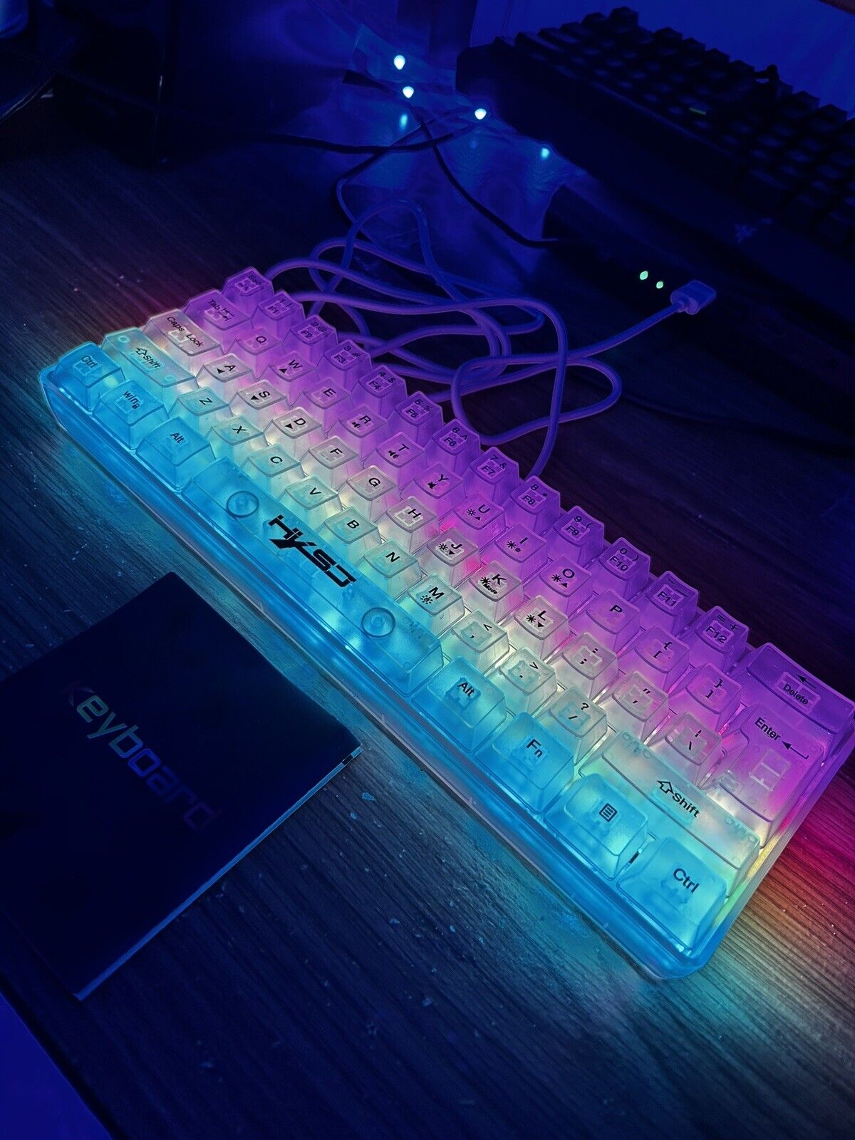Mechanical Gaming Keyboard RGB Backlit + Transparent Open Box Never Used