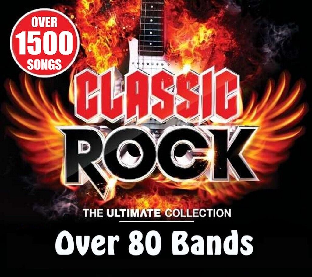 Best of CLASSIC ROCK Music Collection - over 1500 songs - Lot of 60s 70s 80s