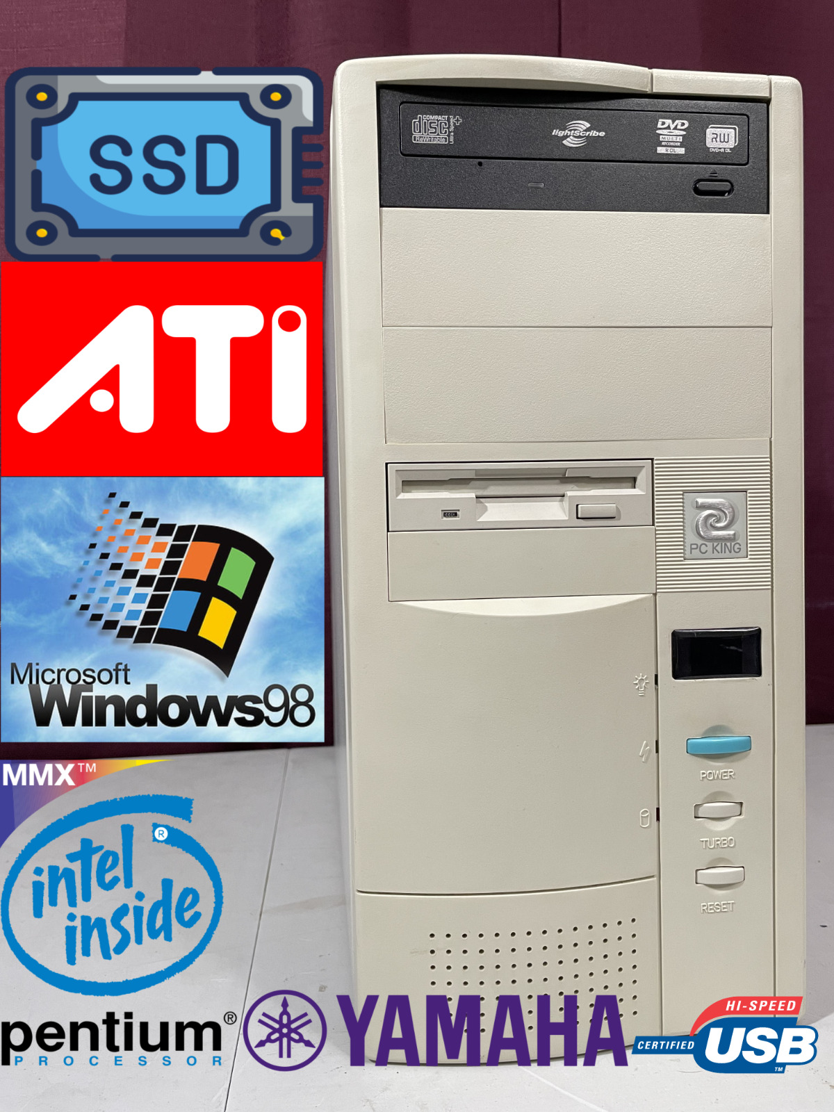 *RESTORED w/ SSD* Windows 98 Vintage Retro Classic Gaming Computer PC