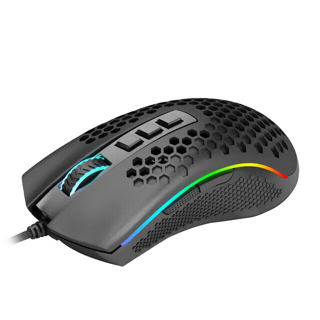 REDRAGON Storm M808 USB Wired RGB Gaming Ultralight Honeycomb Mouse Programmable