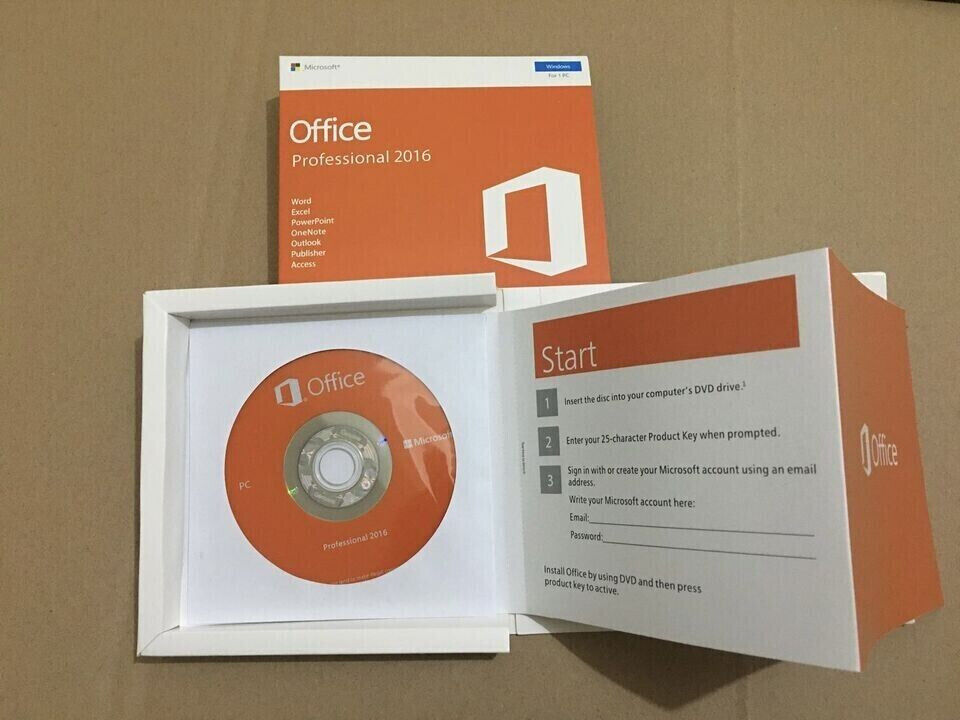 Micro-soft office 2016 Professional Plus DVD + Key Sealed | Pro Plus 2016 1-PC