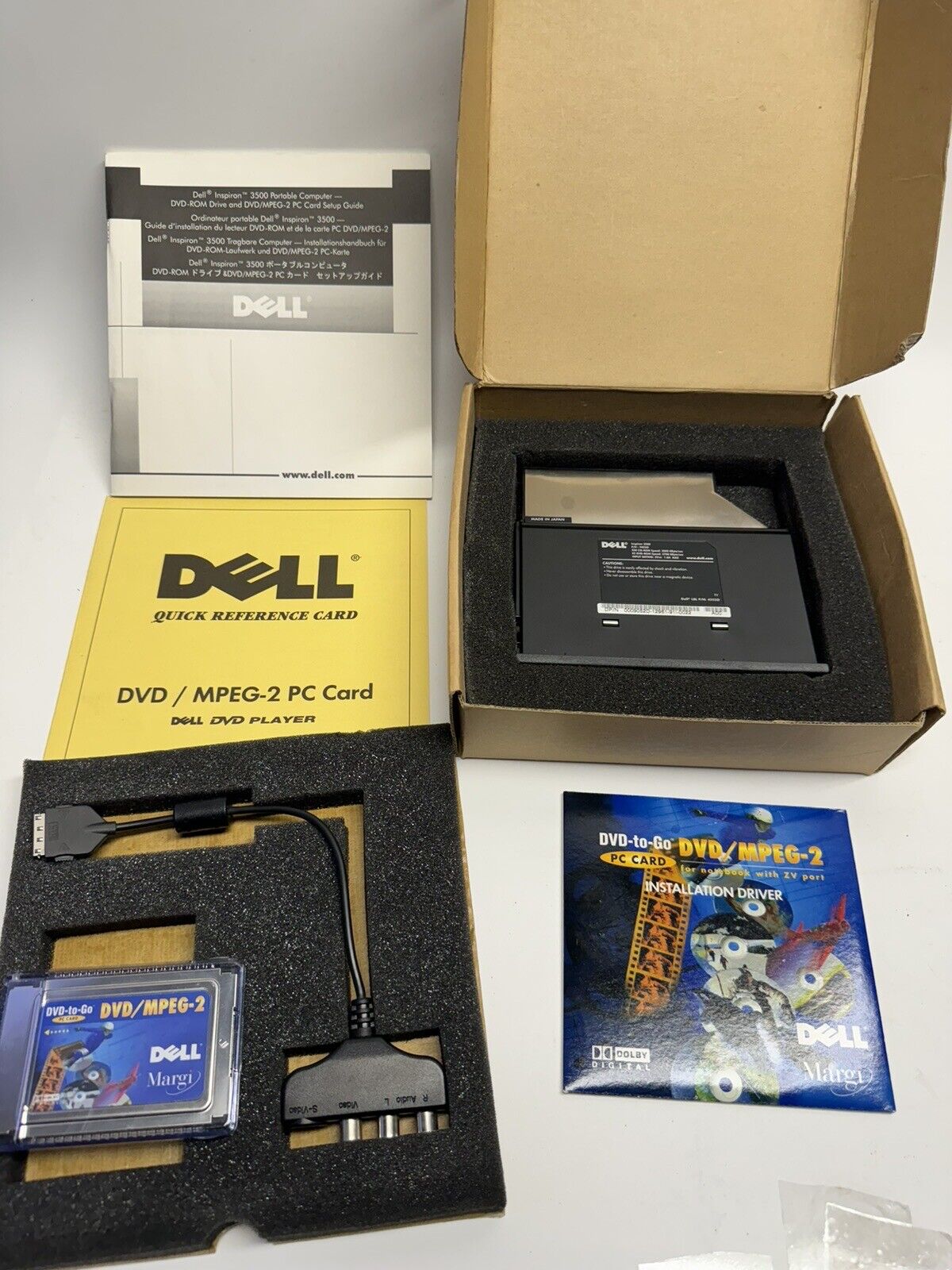 VINTAGE NOS NEW Dell Margi DVD-to-Go DVD/MPEG-2 PCMCIA PC Card Made in Japan