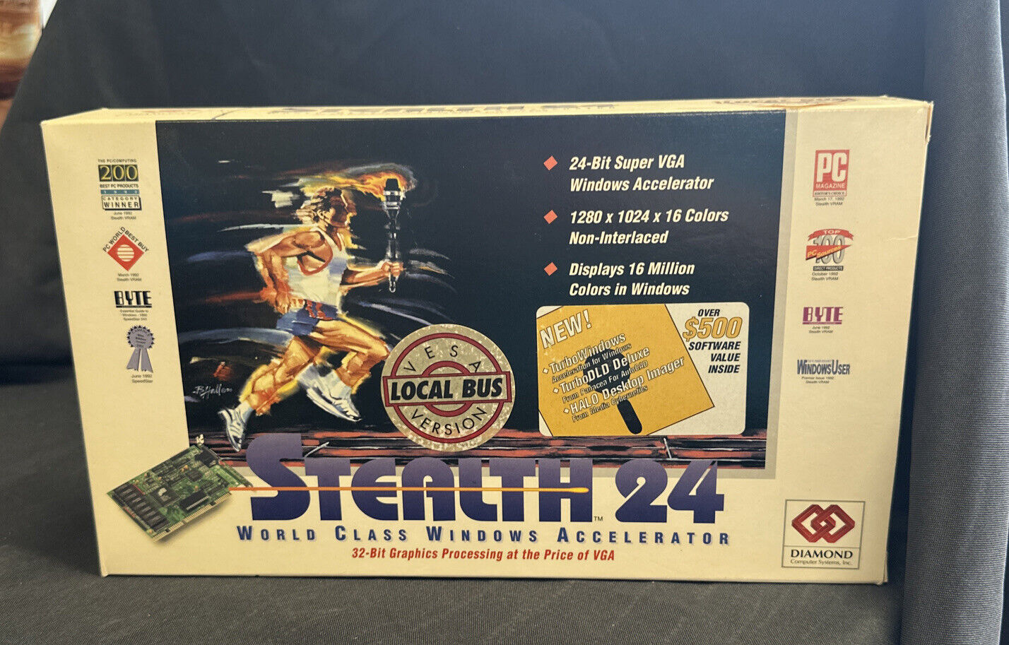 Vintage 1992 Stealth 24 Windows Graphics Card Diamond Used With Box