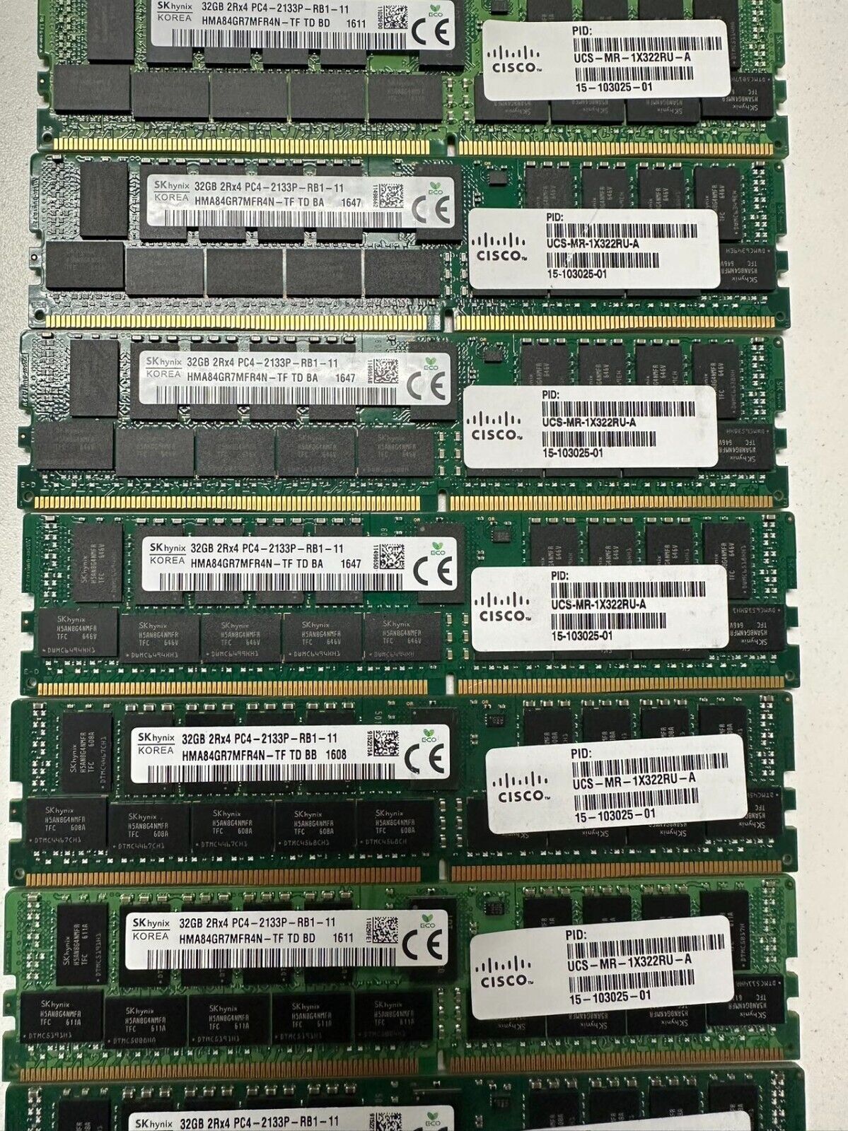 Lot Of 2,Cisco/ SK Hynix 32GB 2Rx4 PC4-2133P ECC REG Registered Server Memory 