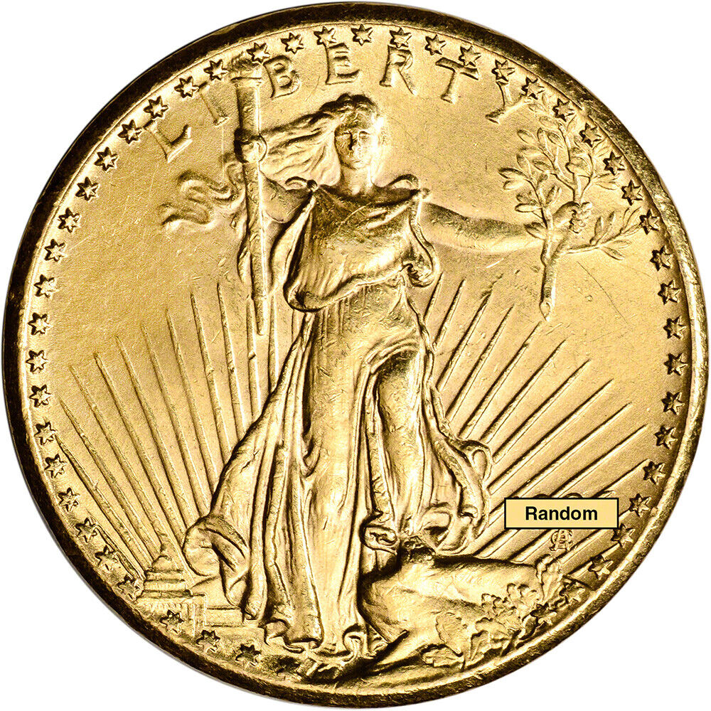 US Gold $20 Saint-Gaudens Double Eagle - Almost Uncirculated - Random Date
