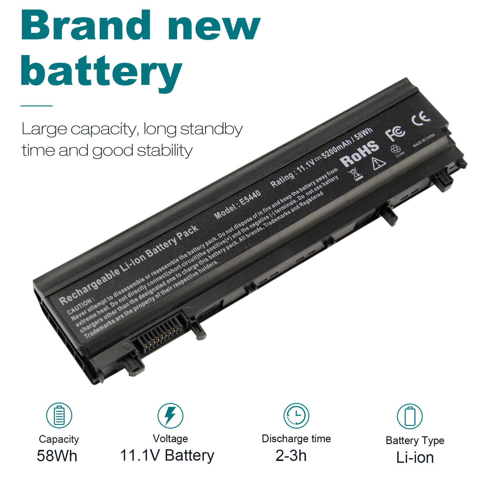 Lot Battery For Dell Latitude E5440 E5540 Series VVONF WGCW6 5200mAh /Charger