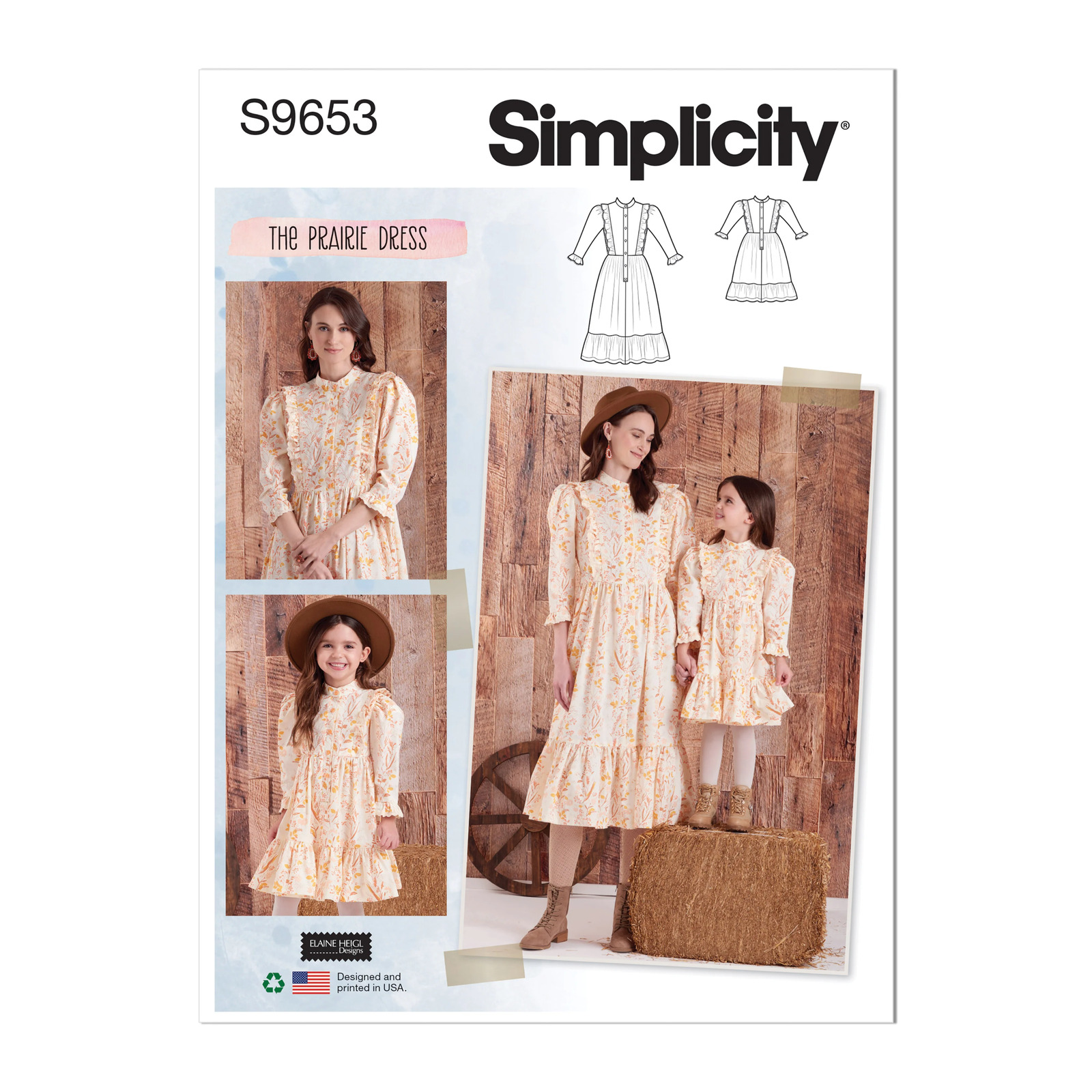 Simplicity Sewing Pattern S9653 CHILDREN'S AND MISSES' DRESS BY ELAINE HEIGL DES