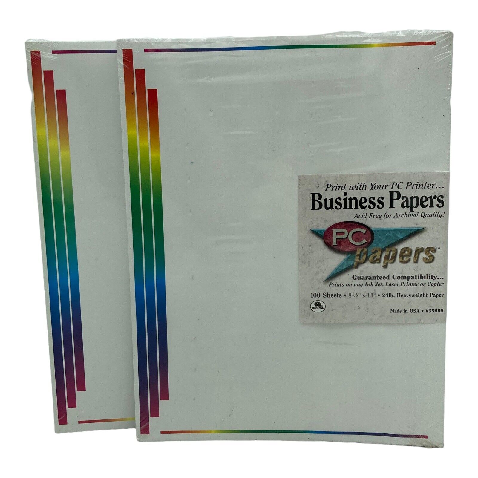 Rainbow Ink Jet Laser Printer Paper 200 pages Pride Lot of 2 Vintage 