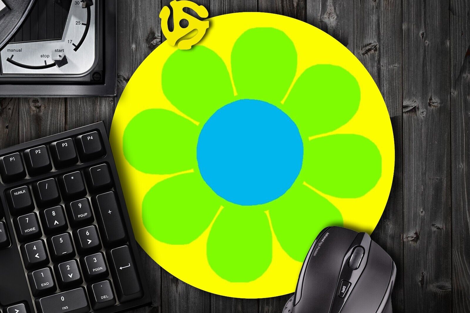Hippie Flower Power #1 Round Mouse Pad Mousepad
