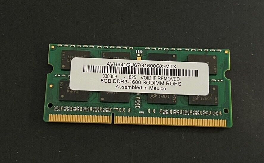 AVANT 8GB DDR3-1600 SoDimm Memory Laptop Ram AVH641GU67G1600GX-MTX