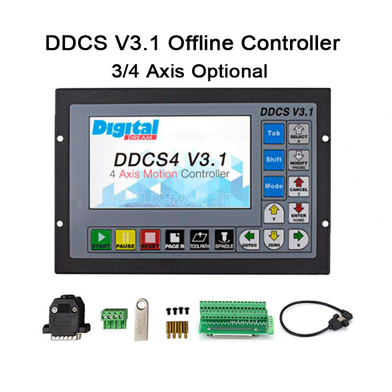 DDCS V3.1 Offline CNC Controller 3/4 Axis USB CNC Control Board for CNC Router