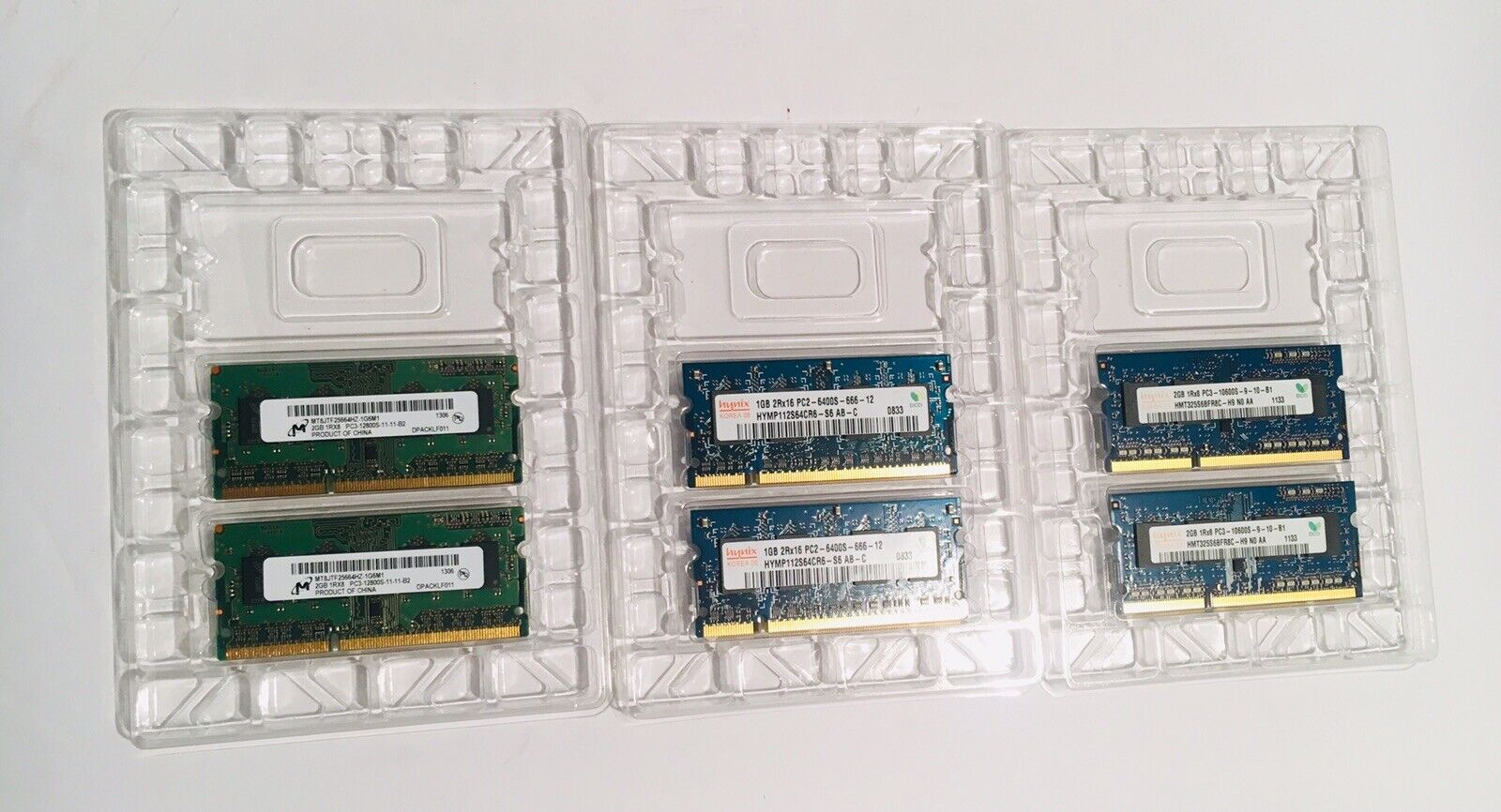 Lot of 6 Hynix Computer Memory Total 10gb Notebook Memory See Pics For Descript