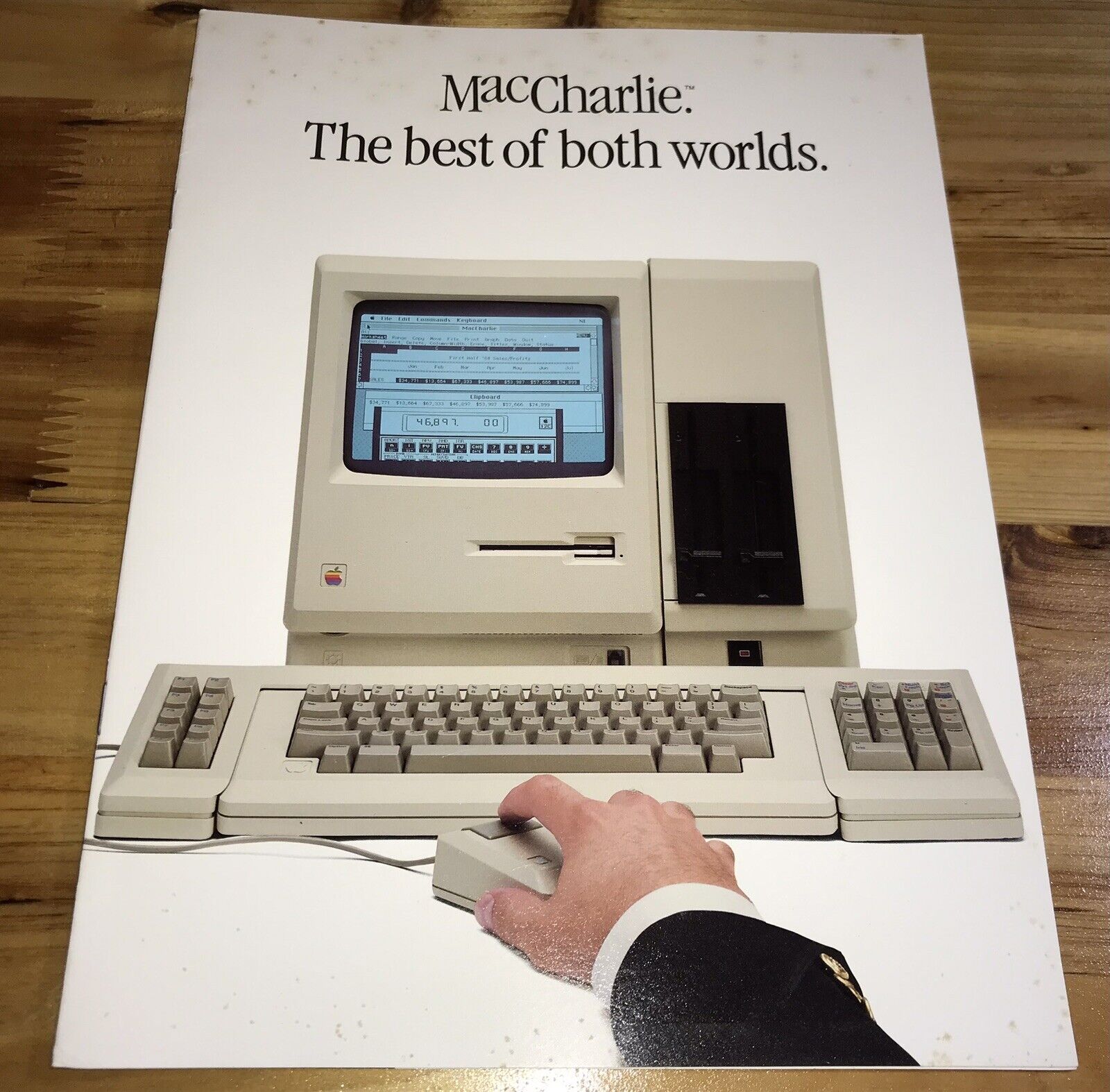 1984 Macintosh 512K Mac Plus MacCharlie IBM PC Clone Dealer Brochure, VERY RARE