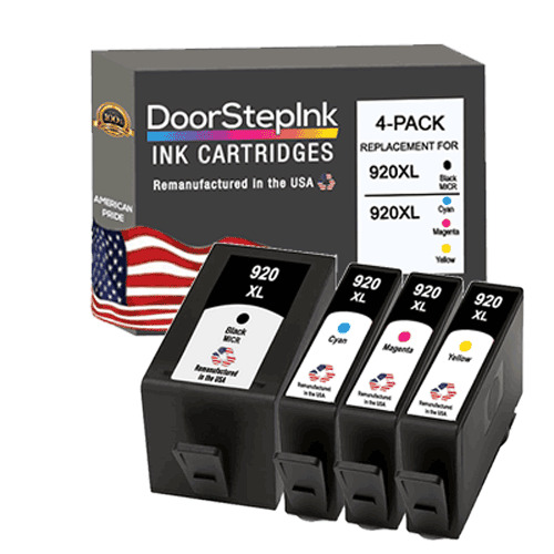 DoorStepInk Remanufactured In The USA For HP 920XL Black MICR 920XL CMY 4 PK  