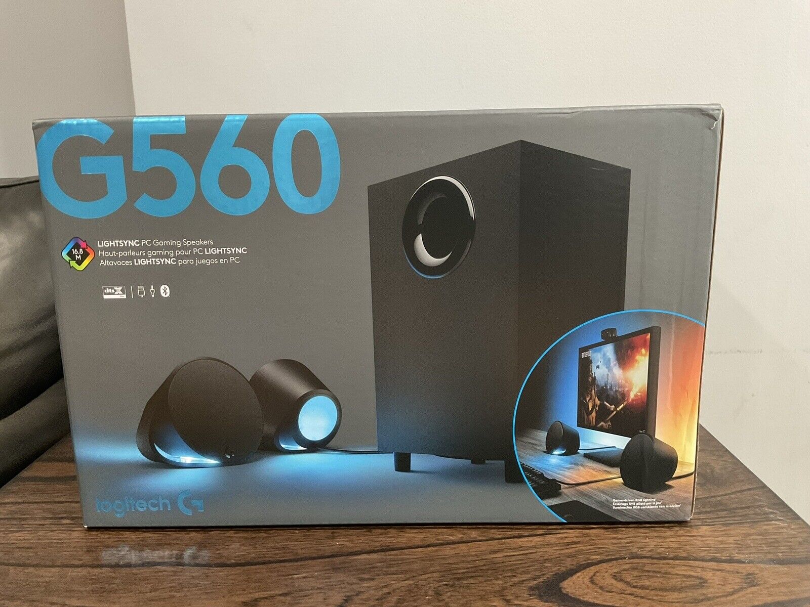 Logitech G560 LIGHTSYNC Gaming Speakers with Game Driven RGB Lighting Black 240W