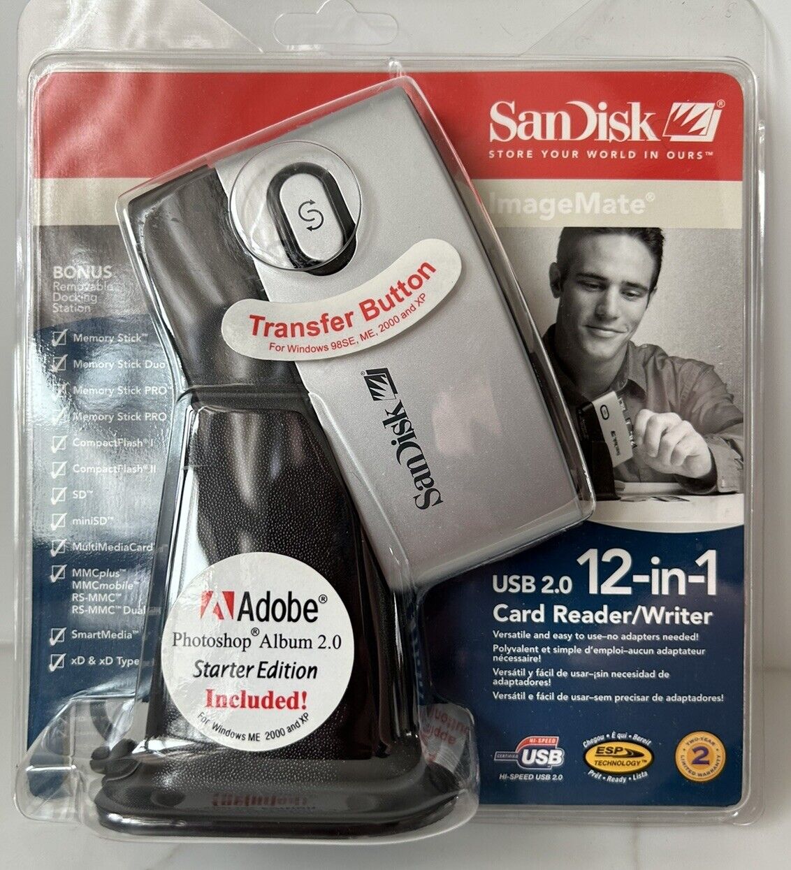 SanDisk ImageMate USB 2.0 12-in-1 Card Reader/Writer Model SDDR-89-A15 NEW