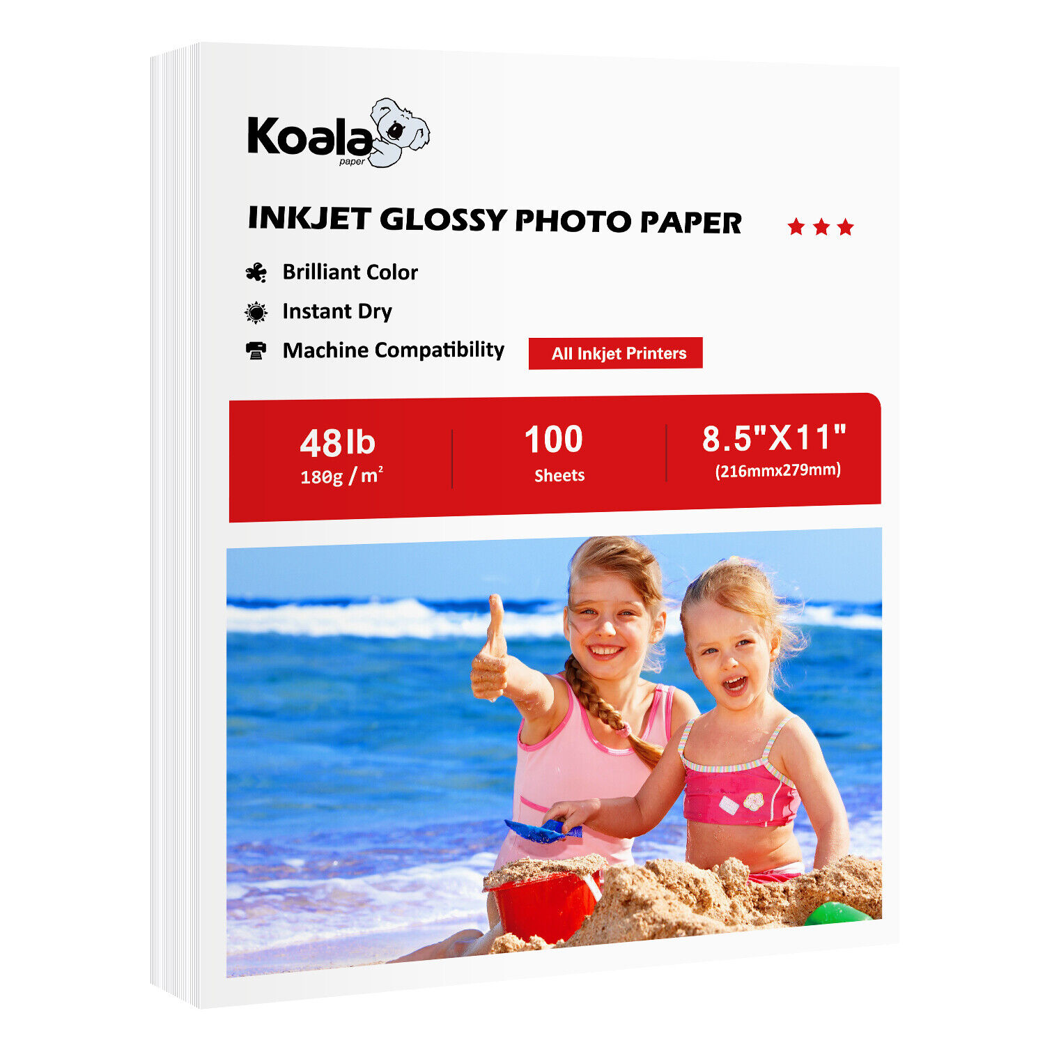 Lot 40-500 Koala Inkjet Photo Paper 8.5X11  Glossy, Semi-Gloss, Pearl 30lb 48lb