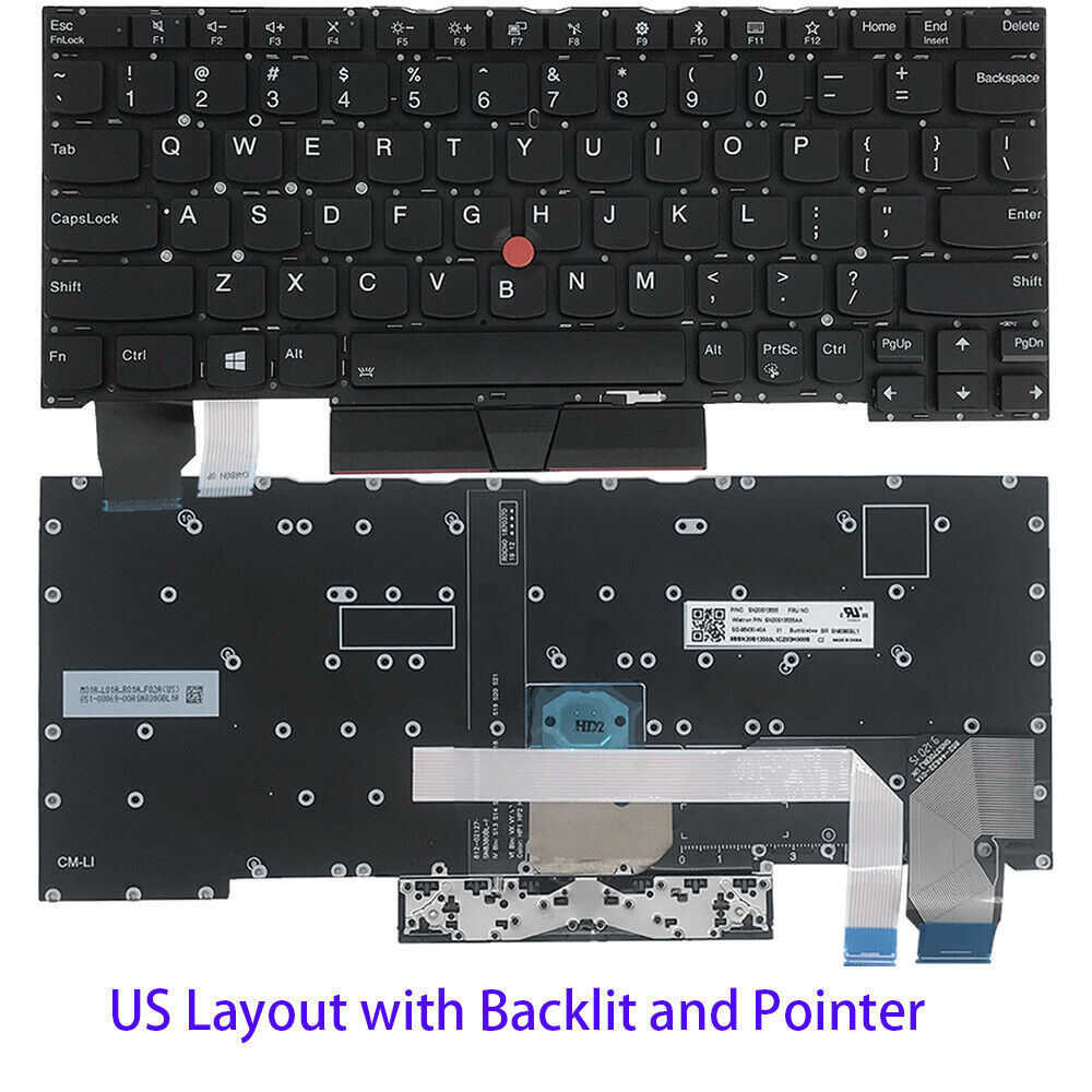For IBM Lenovo ThinkPad X390 Yoga US English Keyboard Backlit and Pointer