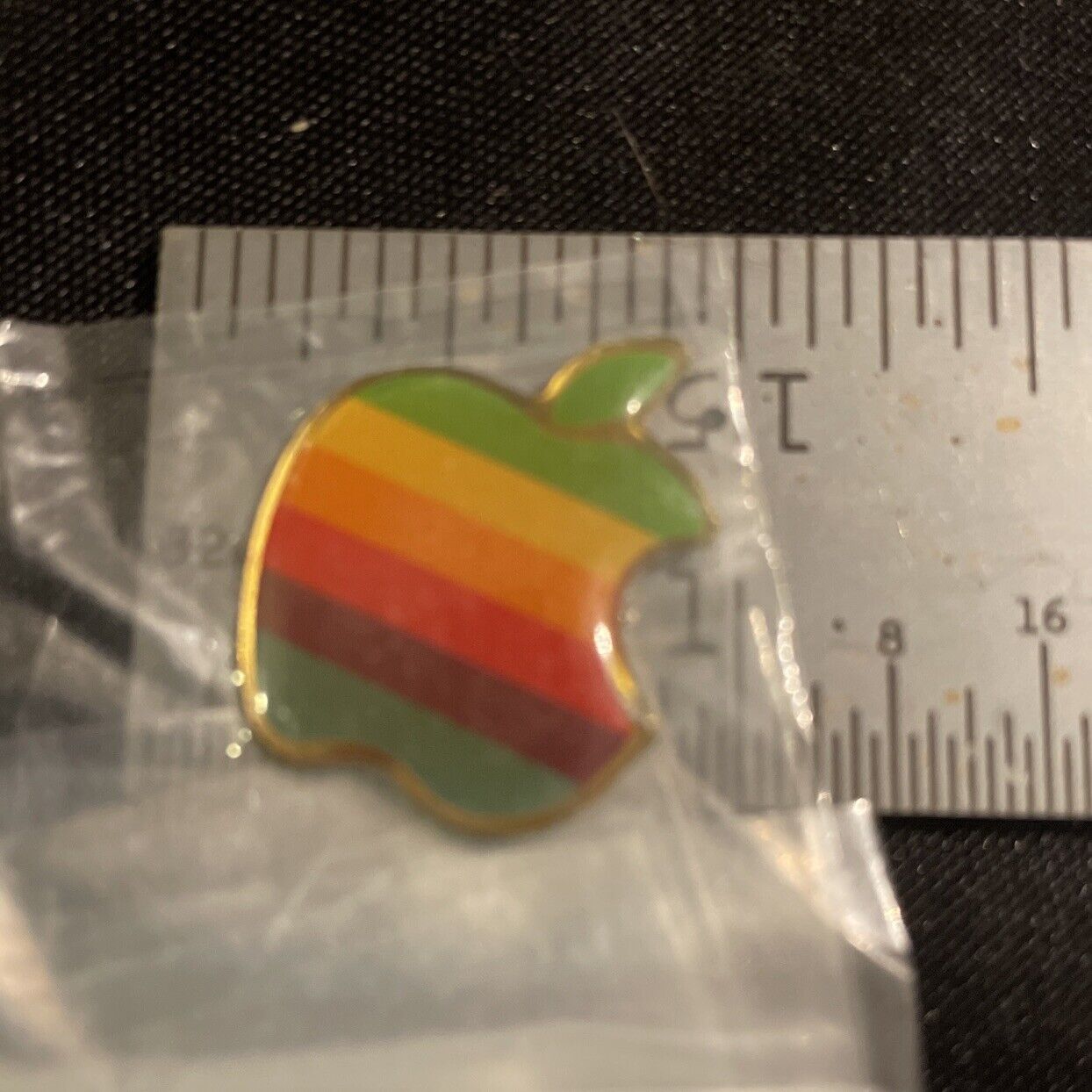 Apple ii Metal Multicolor Rainbow Gold logo Badge decal Rare Vintage NOS