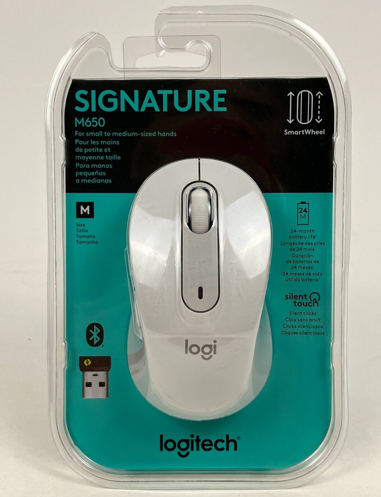 Logitech Signature M650 Wireless Scroll Mouse with Silent Clicks - OFF WHITE NEW