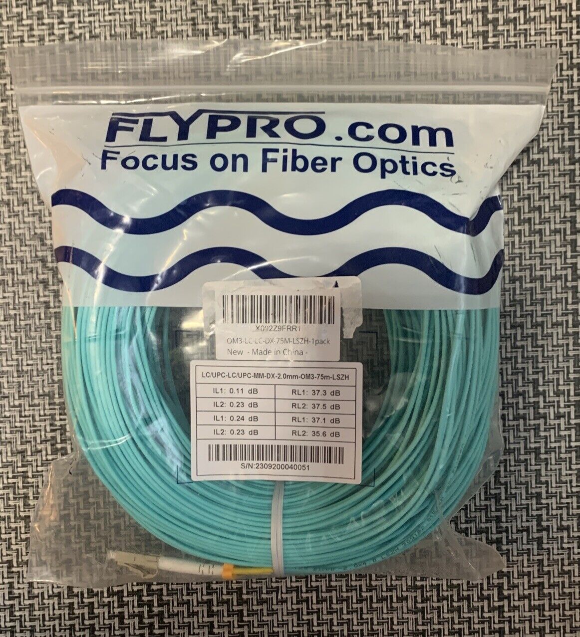 LC to LC Fiber Patch Cable OM3 75M(246ft ) Length Options 10GB Multimode Duplex