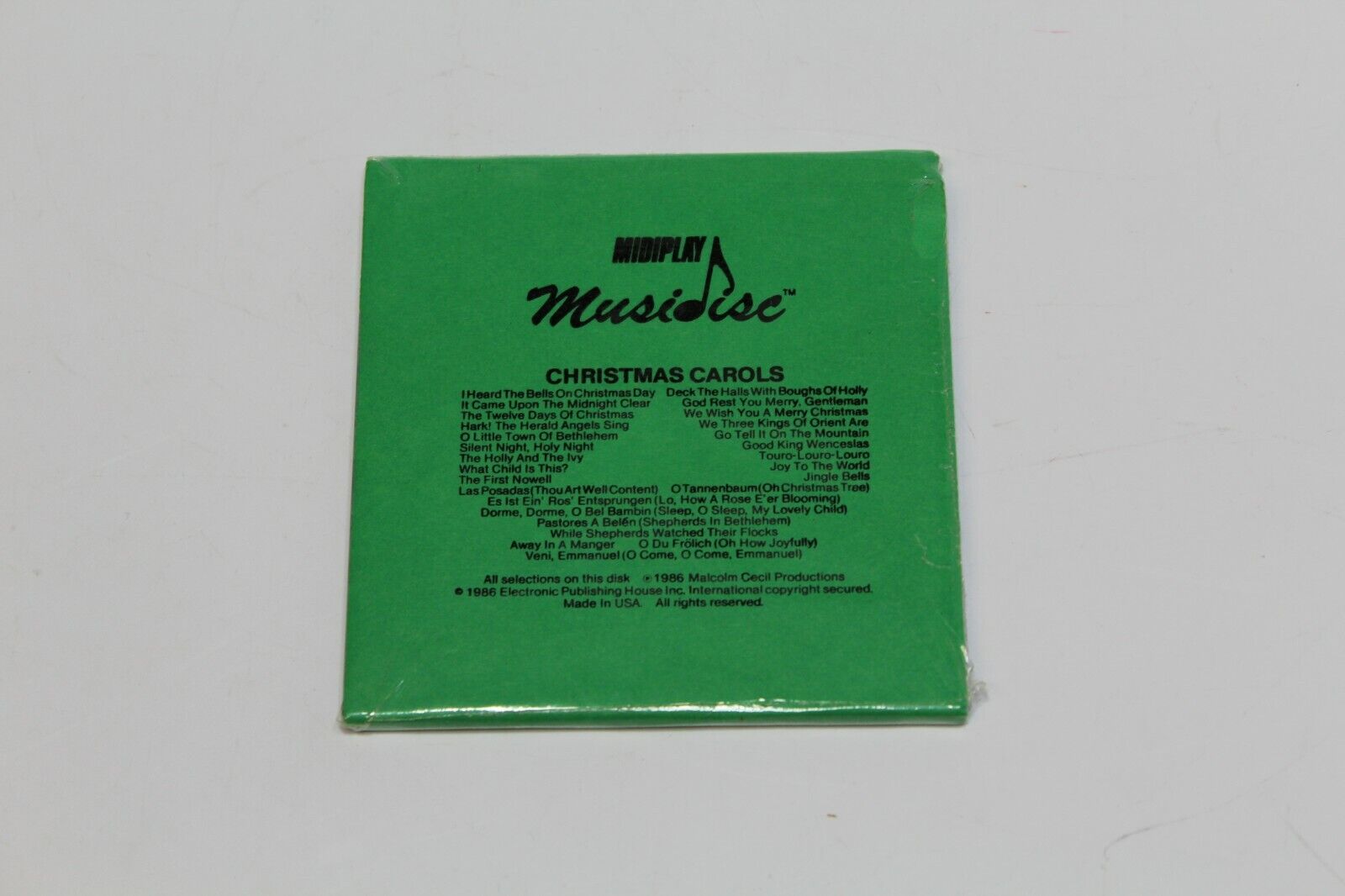VTG MidiPlay MusicDisc Christmas Carols Vol 1 - 1986 - NEW - Factory Sealed