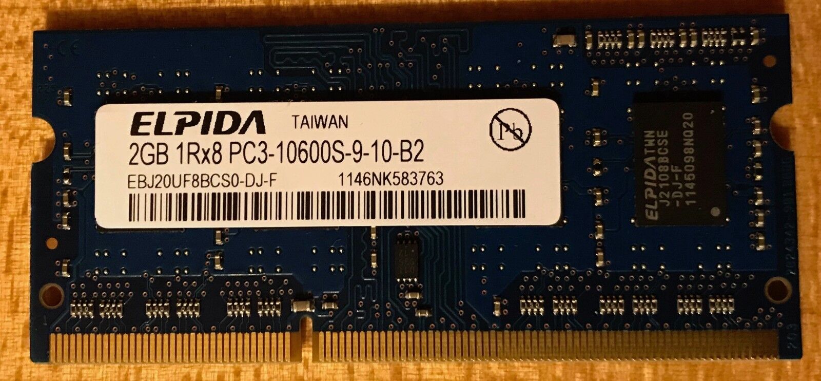 Elpida 2GB SO-DIMM DDR3 1333 (PC3 10600) Memory /EBJ21UE8BDS0DJF/ PC Laptop iMac