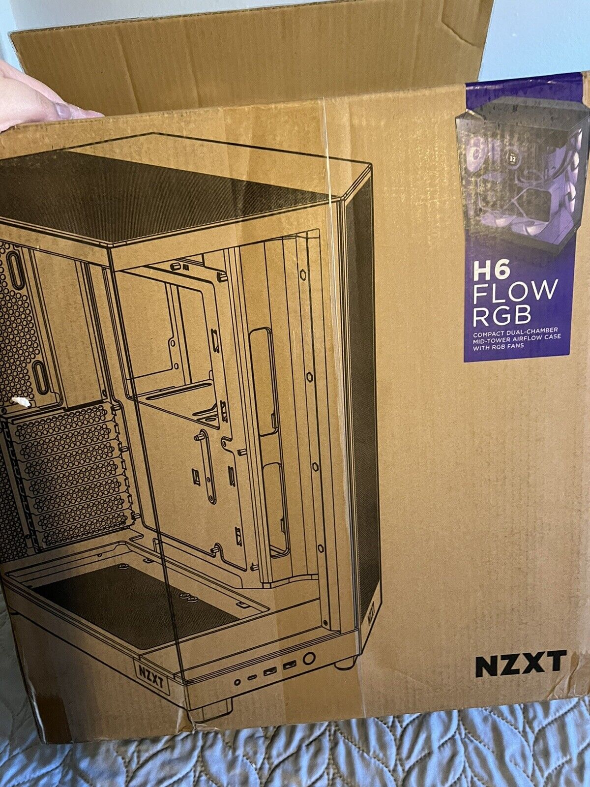 NZXT - H6 Flow ATX Mid-Tower Case with Dual Chamber - Black No Fans
