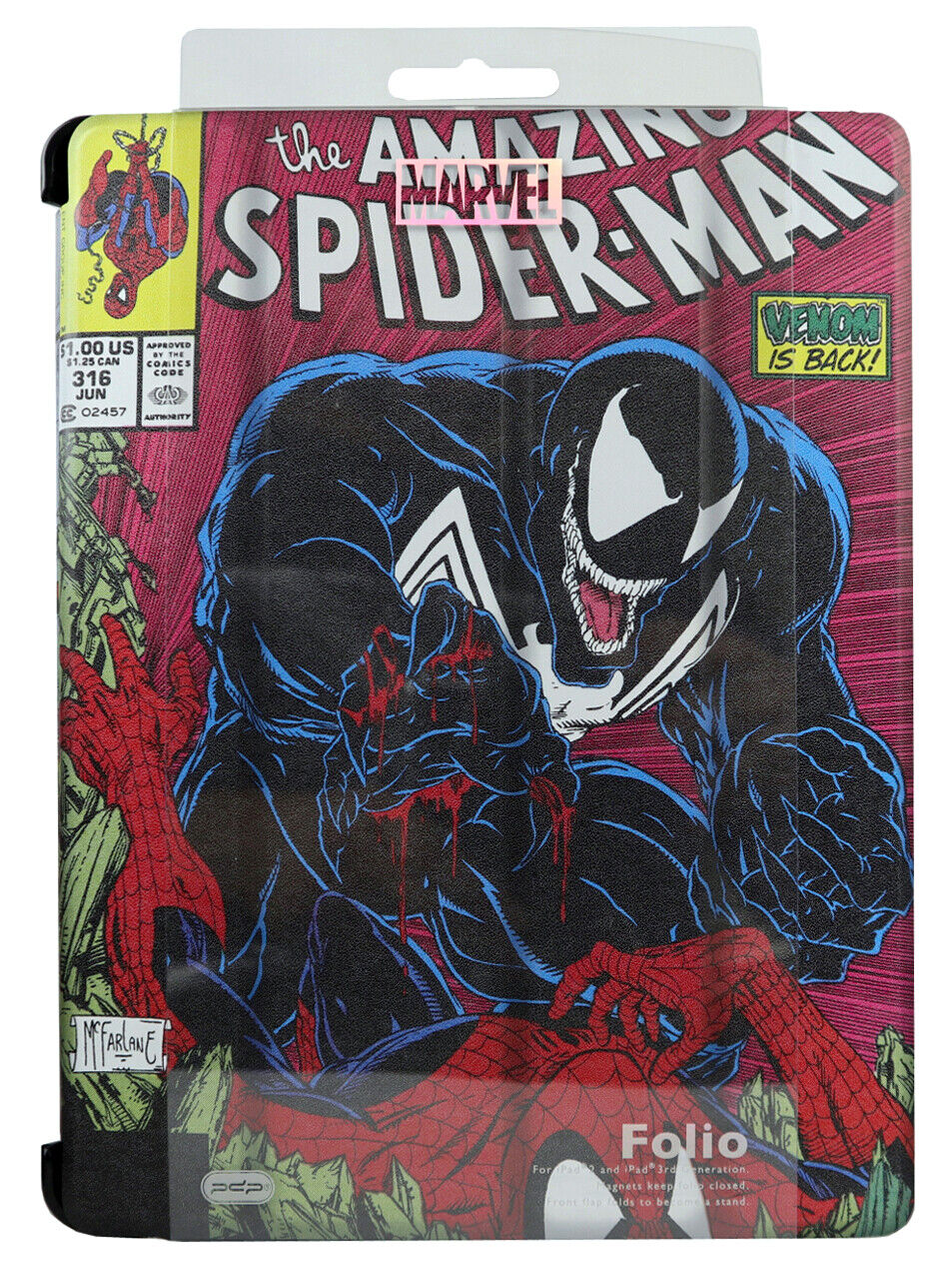 iPad 2 & 3rd Gen Marvel Amazing Spider-Man Venom Protective Folio Case McFarlane