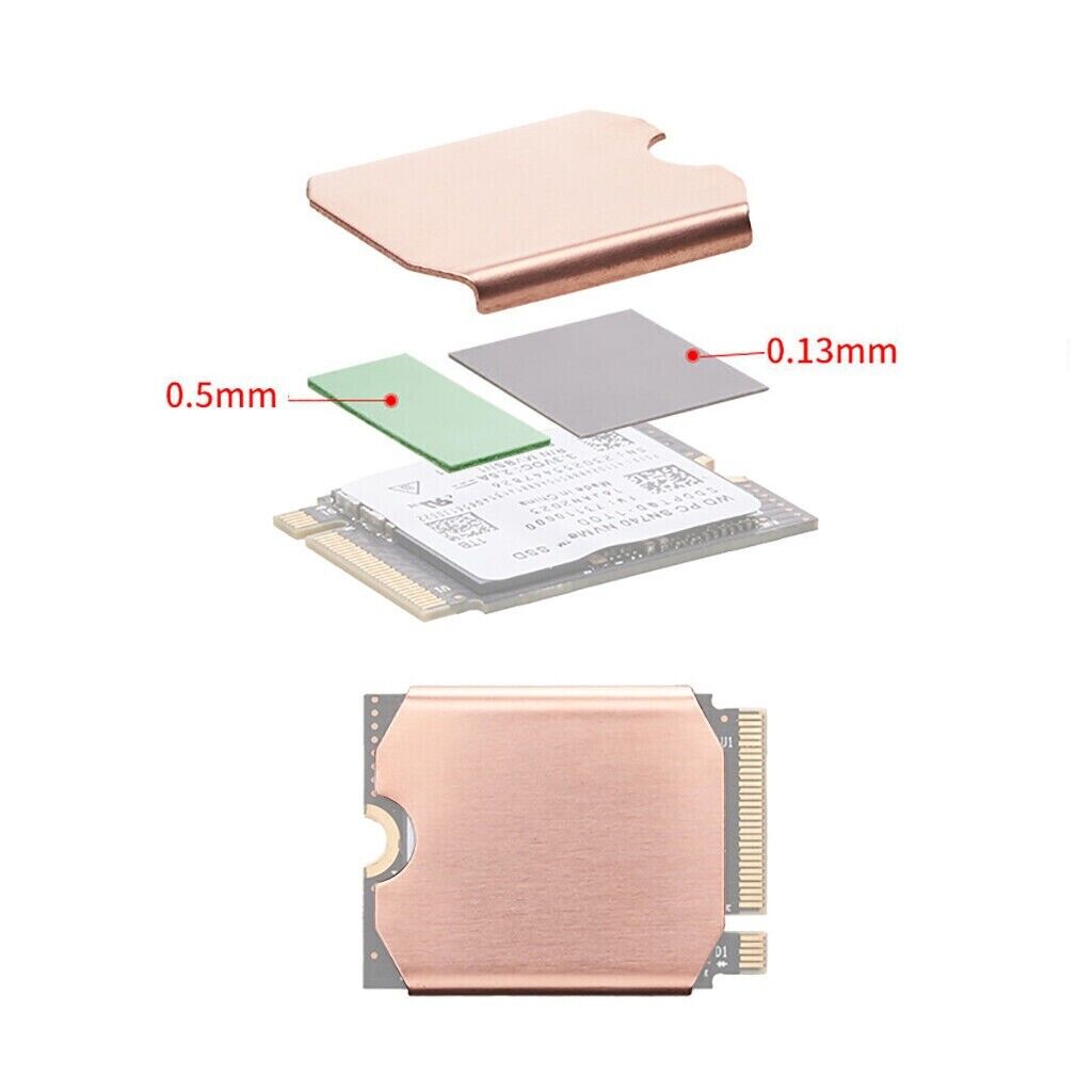 For Deck Heatsink M.2 2230 SSD Heat Sink Solid State Disk Copper Cooler USseller