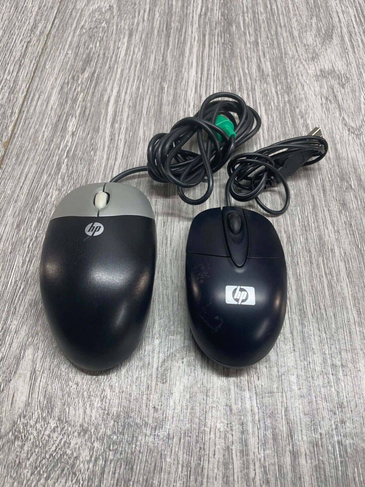 HP Pair of vintage wired Computer Mouse lot of 2 see pics