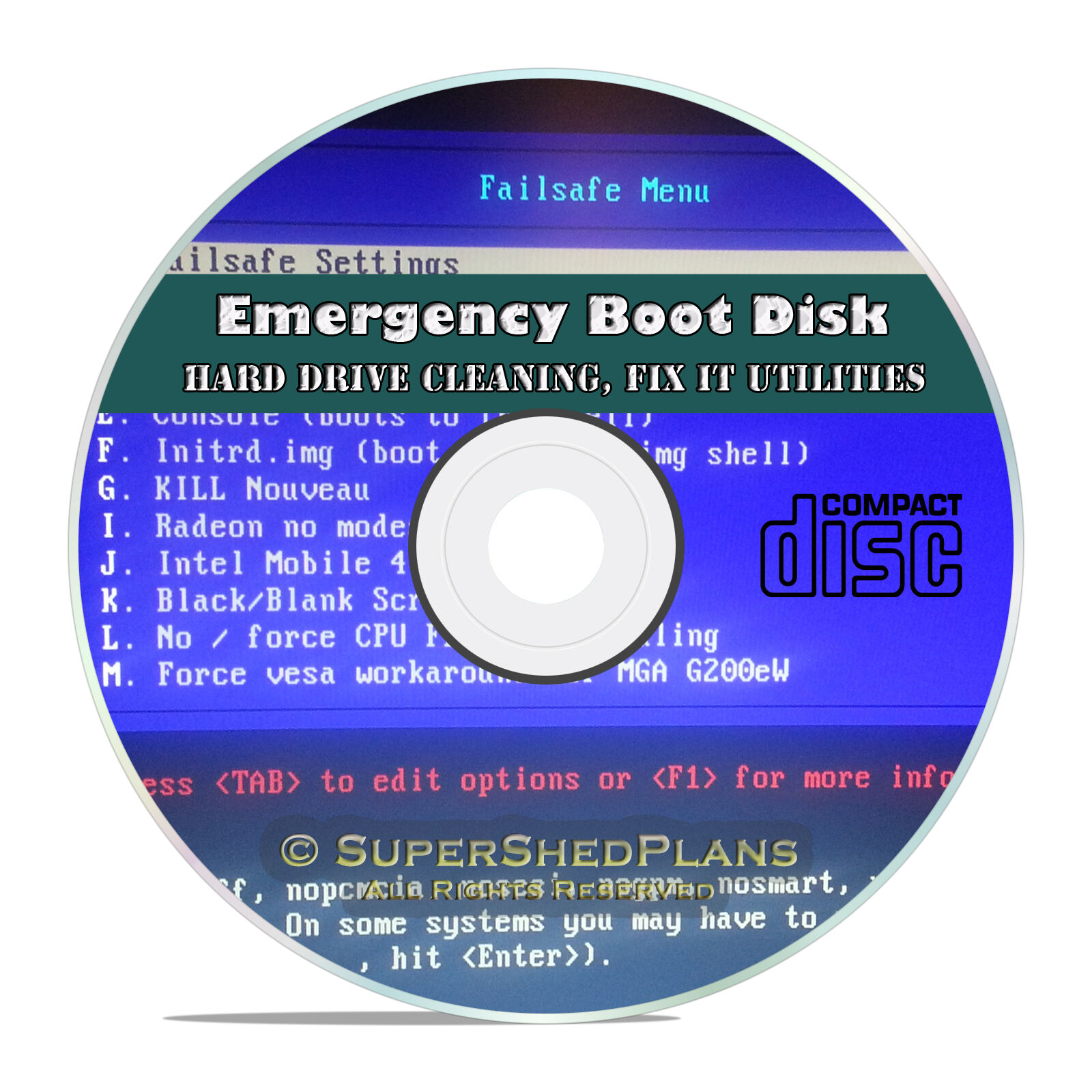 Boot, Restore, Format Disk CD, All PC Computers, Emergency Erase Repair Recovery