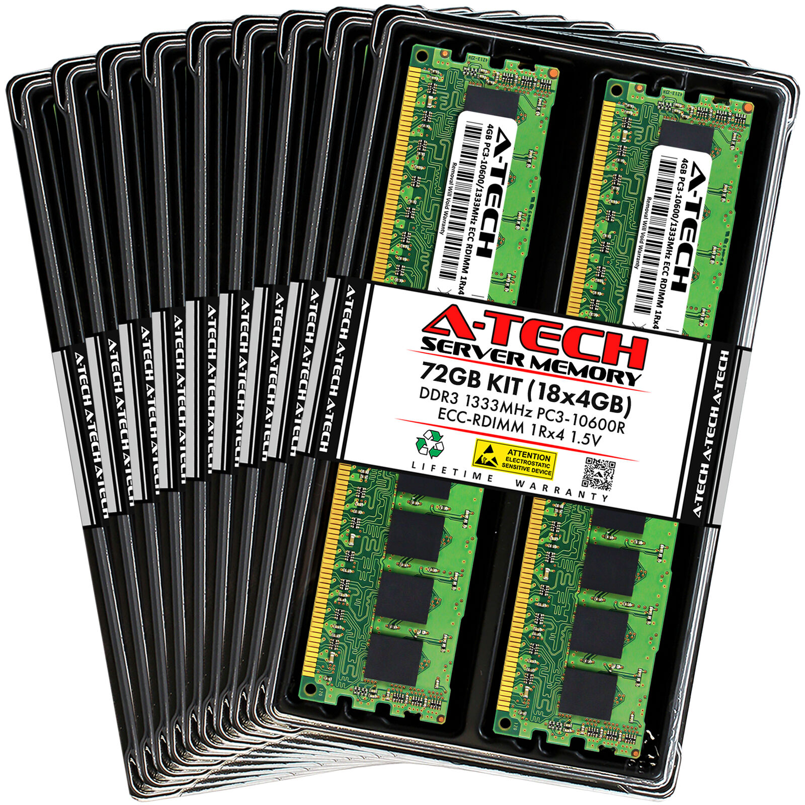 72GB 18x 4GB PC3-10600R RDIMM ASUS RS720-E6/ERS12 RS720-E6/RS12 Memory RAM
