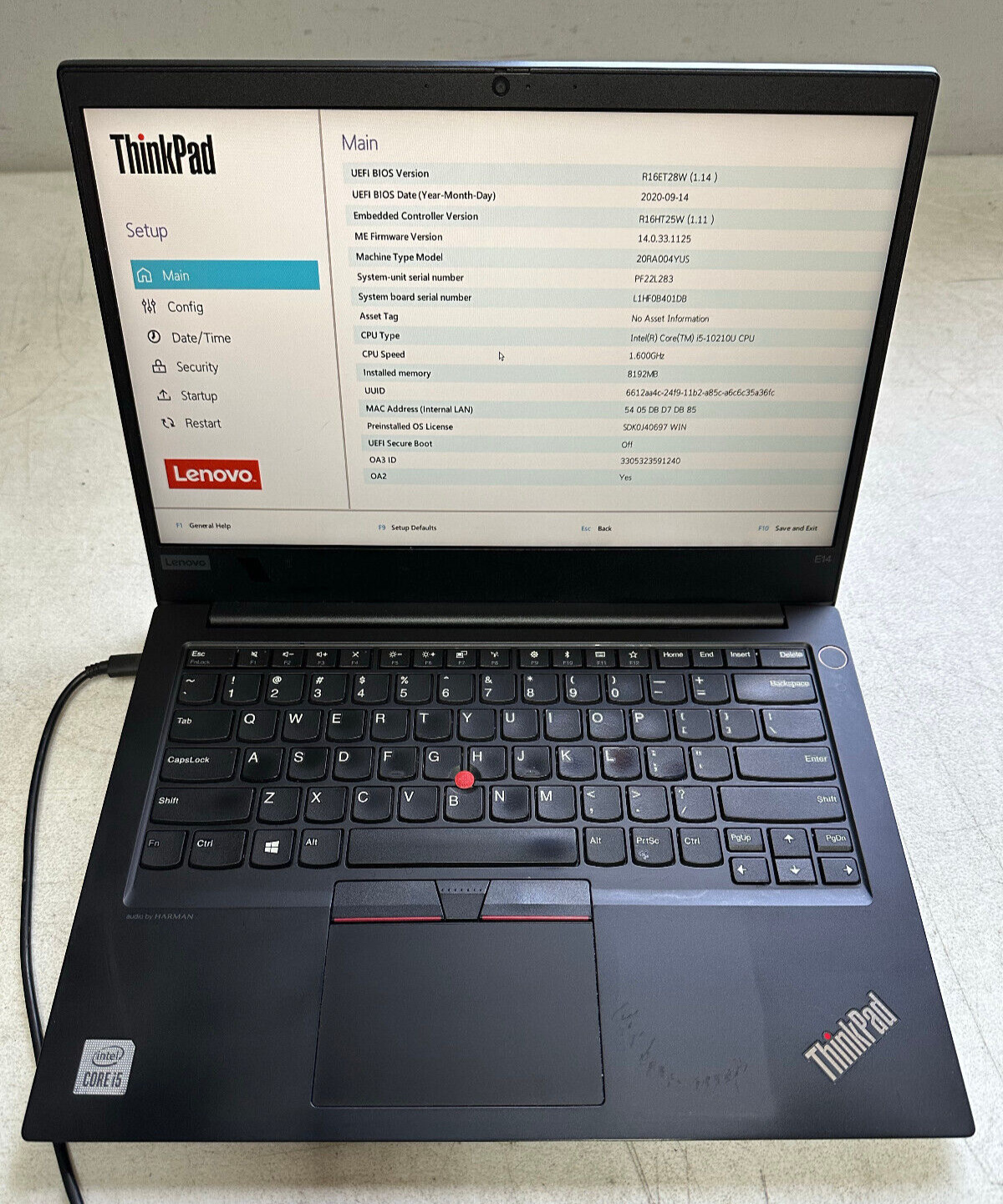 Lenovo ThinkPad E14 (i5-10210U, 8GB RAM, Boot to Bio) NO HD/Adapter (Lot of 2)
