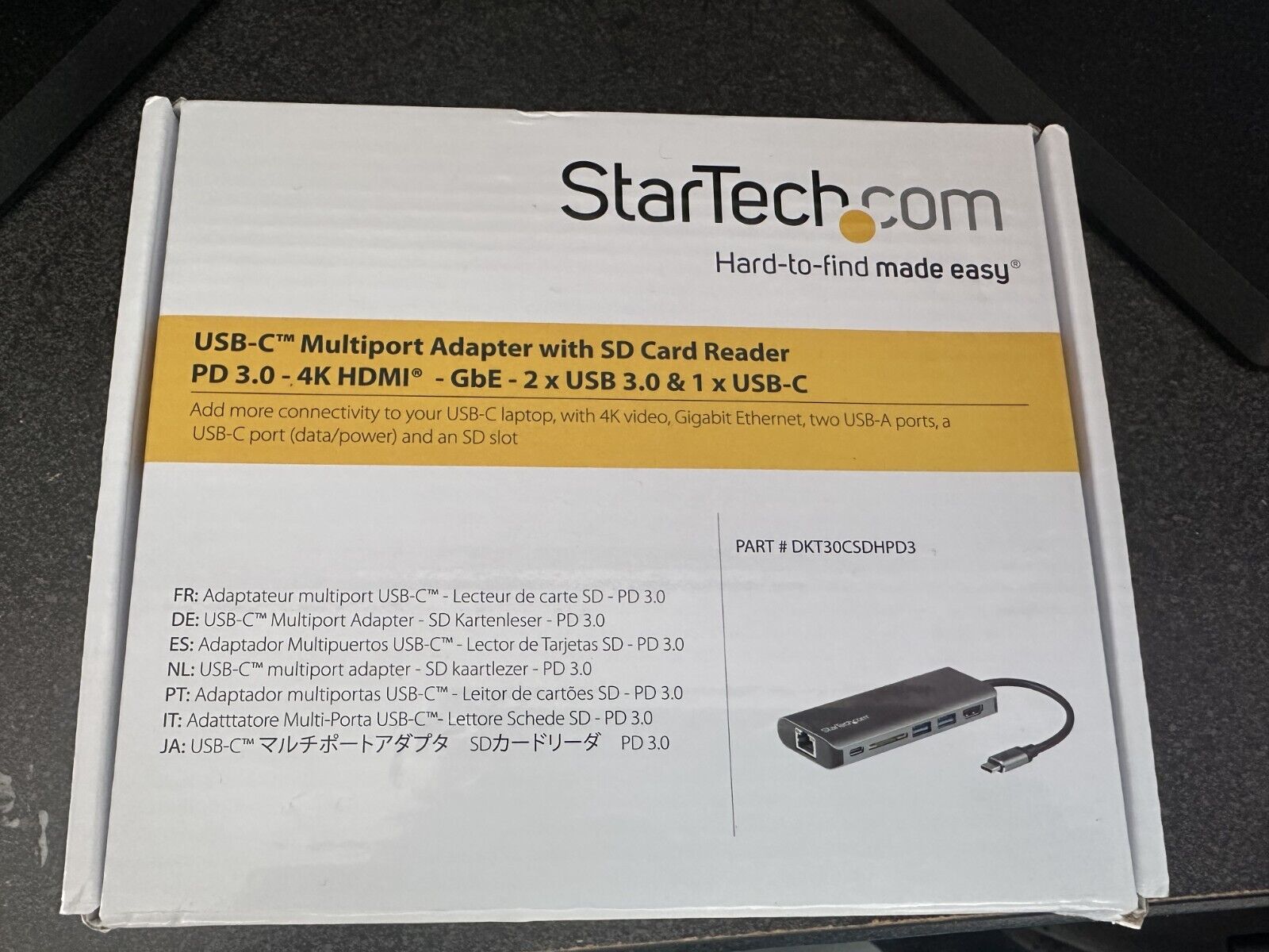 StarTech USB C Multiport Adapter - USB-C Travel Dock to 4K HDMI, 3x USB 3.0