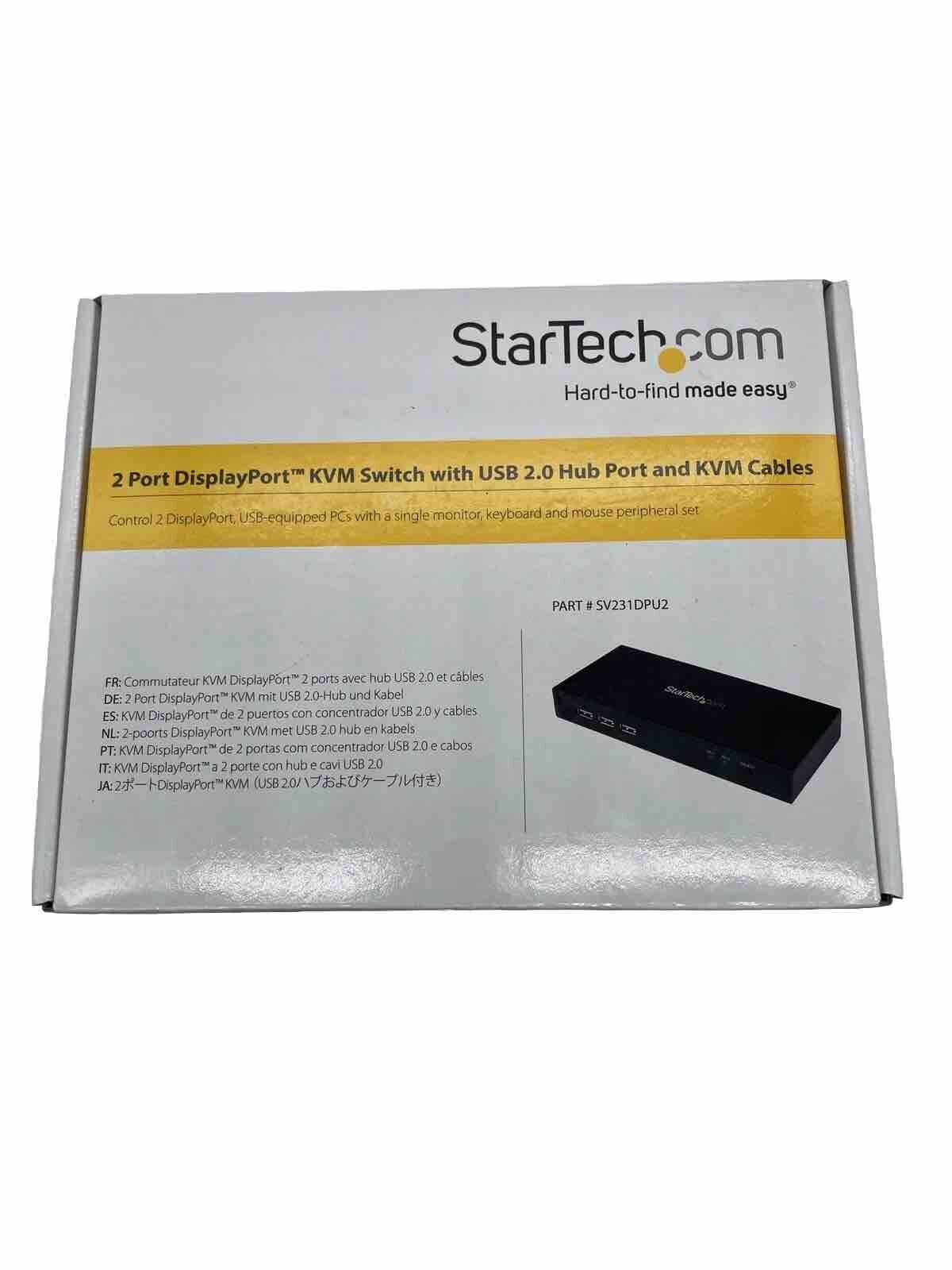 StarTech | SV231DPU2 | 2-Port DisplayPort KVM Switch USB 2.0 Hub and KVM Cables