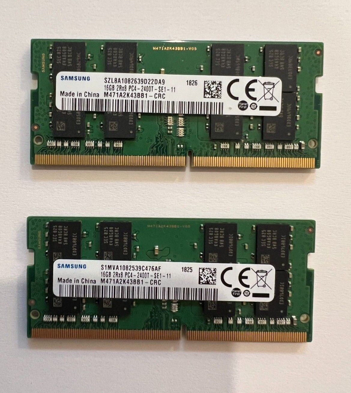 Samsung 32GB Kit (2x16GB) 2RX8 PC4-2400T DDR4 1.2v CL17 SODIMM LAPTOP MEMORY