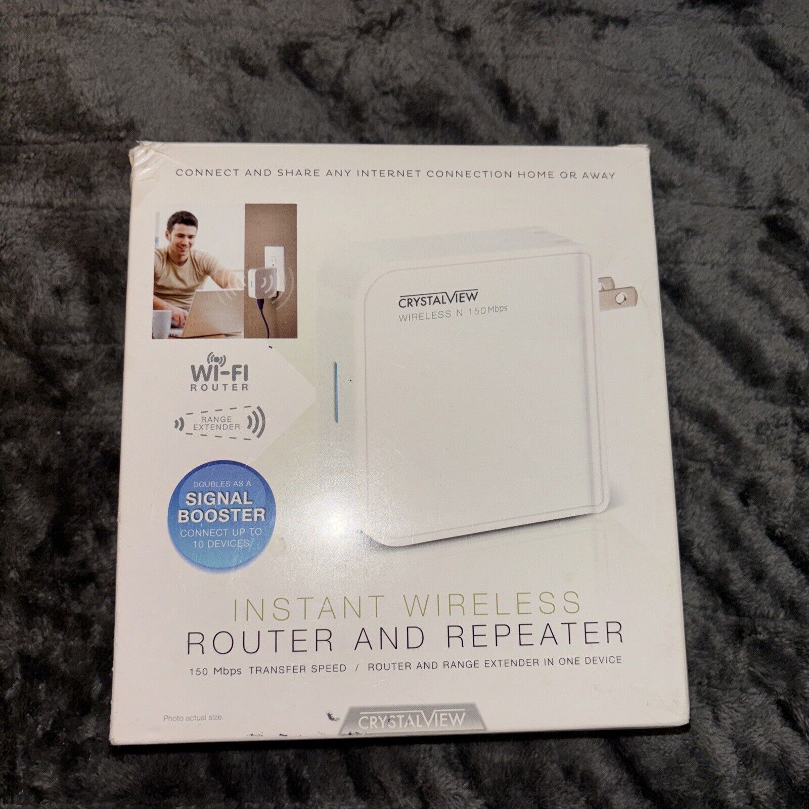 Crystal View Instant Wireless Router and Repeater  Open Box