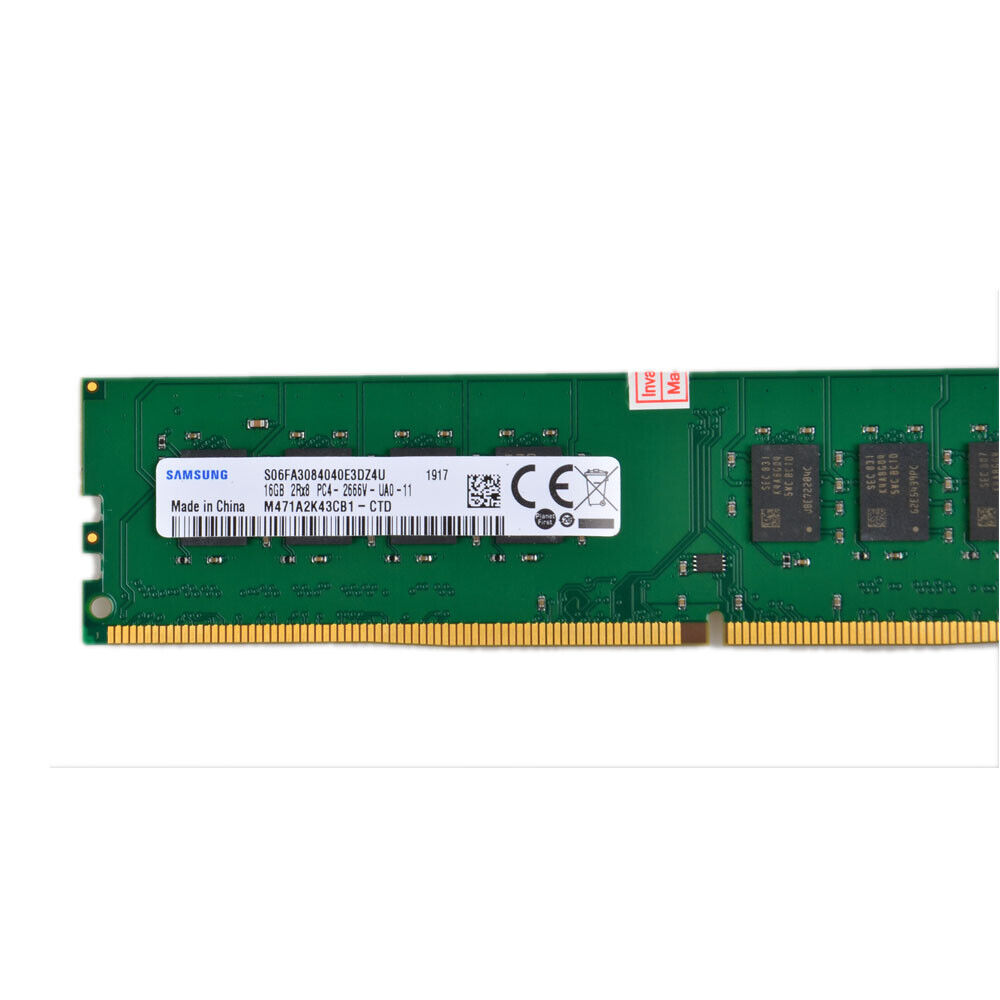 Samsung 16GB PC4-2666V DDR4 21300MHz 288Pin UDIMM Desktop Memory RAM NON-ECC 16g