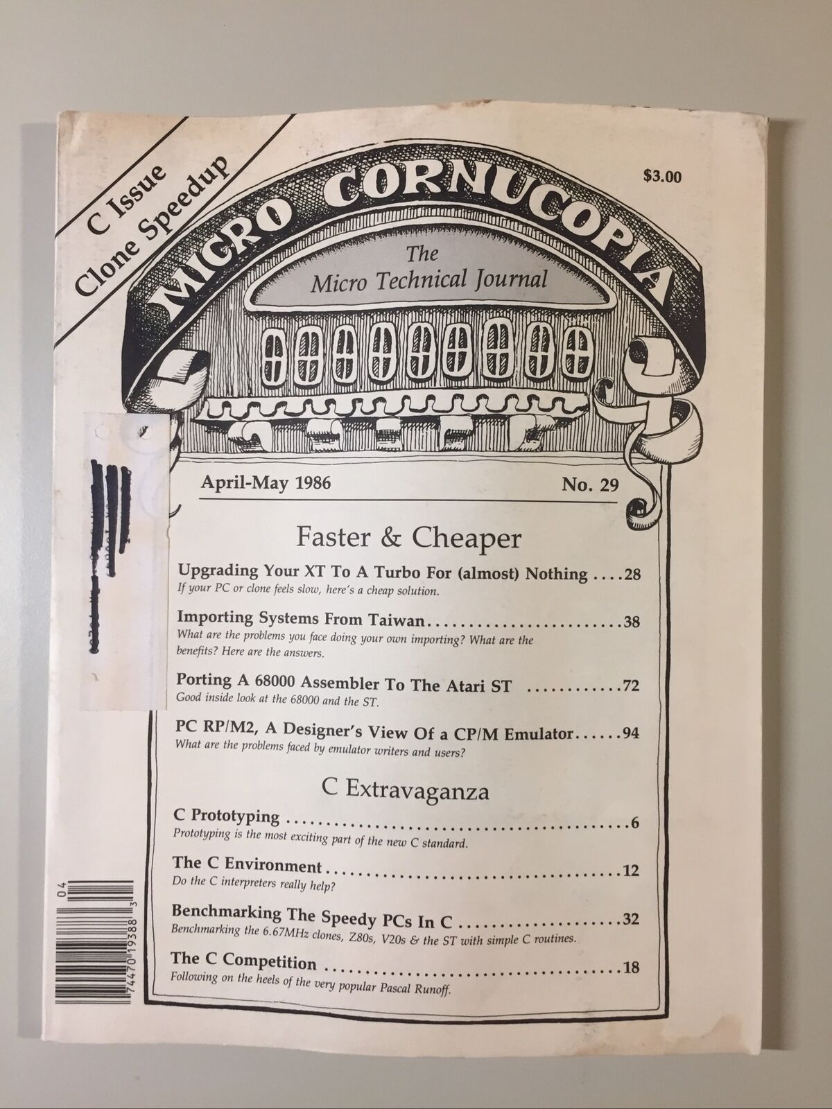 Vintage 1986 April-May MICRO CORNUCOPIA - The Micro Technical Journal VHTF
