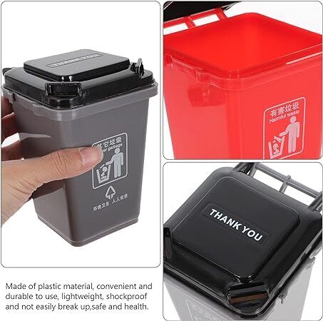 Mini Curbside Garbage Trash Bin Pen Holder Creative Recycle Can Set Penci 2 Pcs